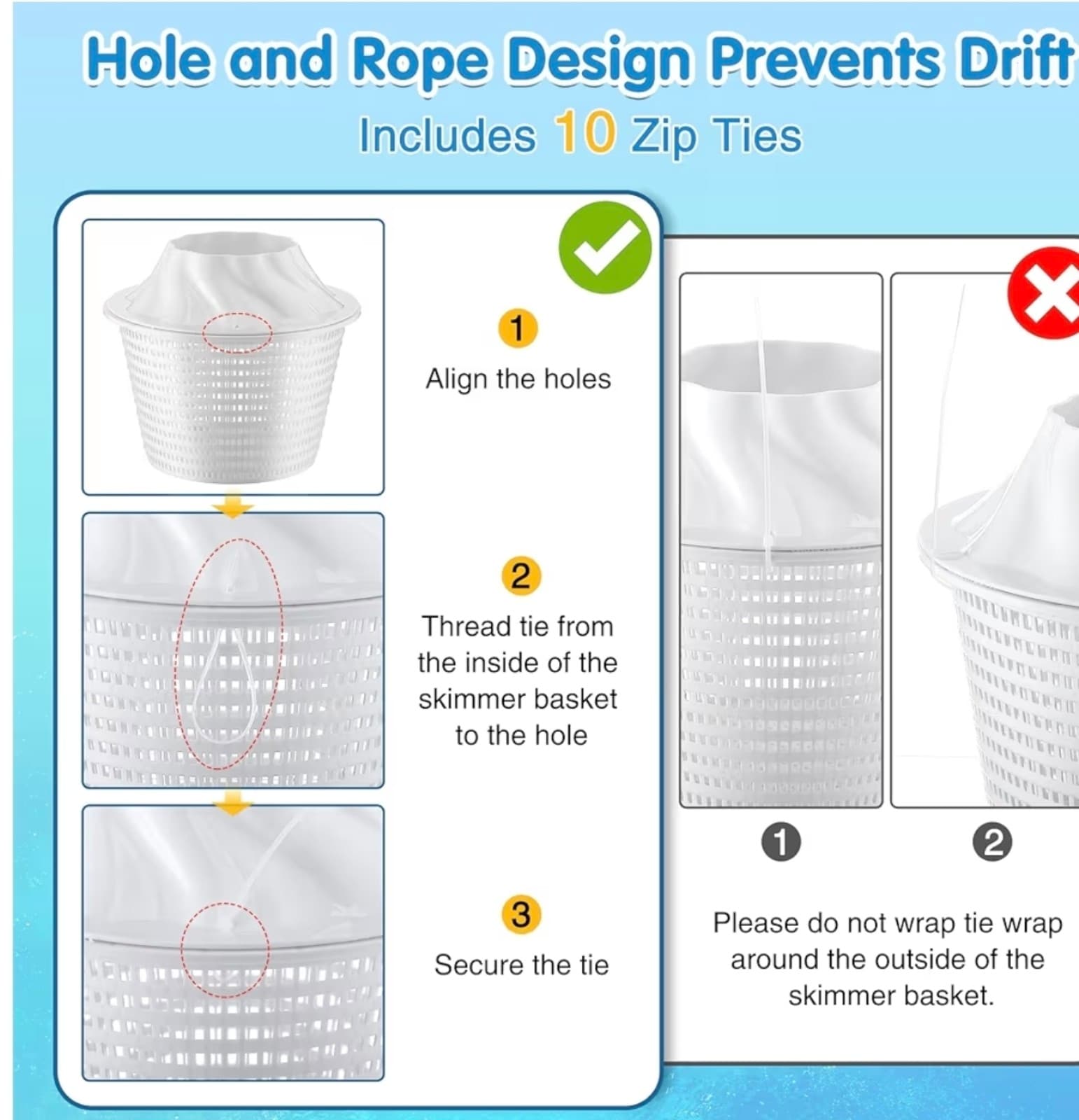 Turbo Pool Skimmer Basket, 8" Funnel Design Turbocharges Skimmer Basket Vortex w - Thumbnail 5