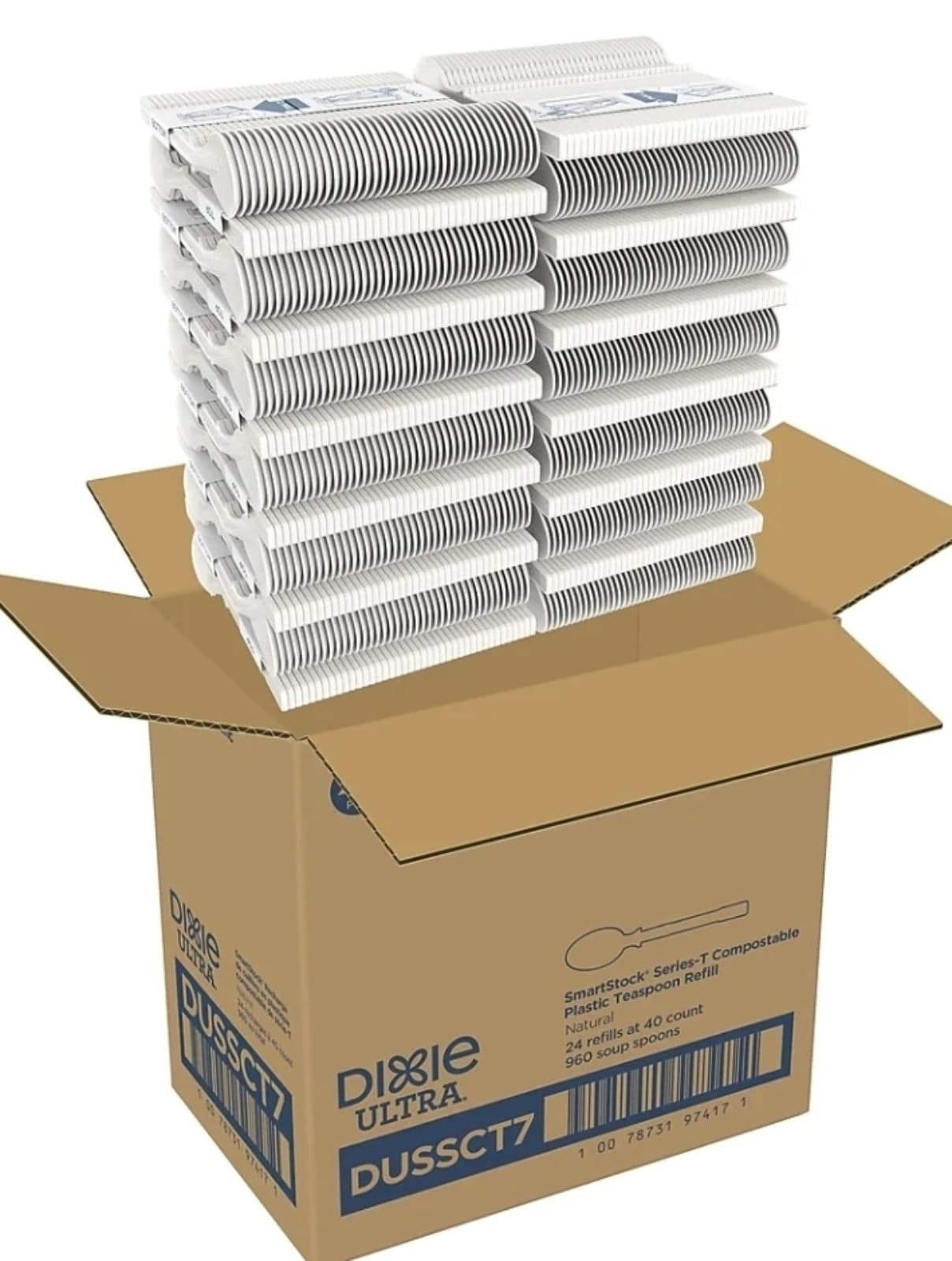 Dixie Ultra Smart Stock Series-T Compostable Plastic Tea Spoon Refill Beige - Thumbnail 2