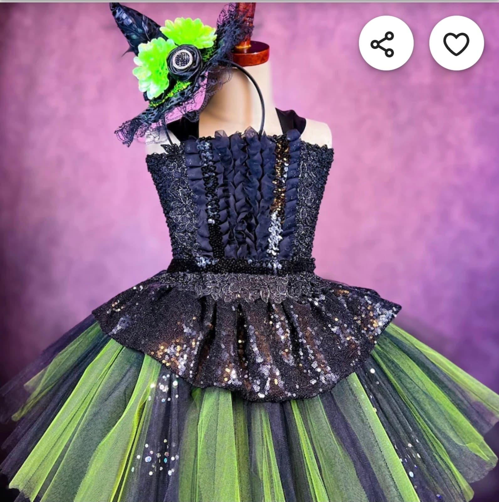 Girls Light up Witch Costume size 4/6 - Image 1