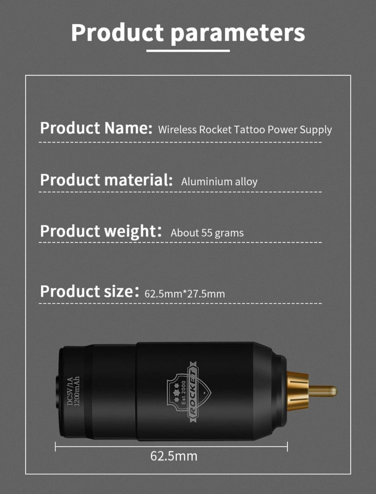 Mini Wireless Tattoo Battery Pack Power Supply For RCA Rotary Tattoo Machine - Thumbnail 5