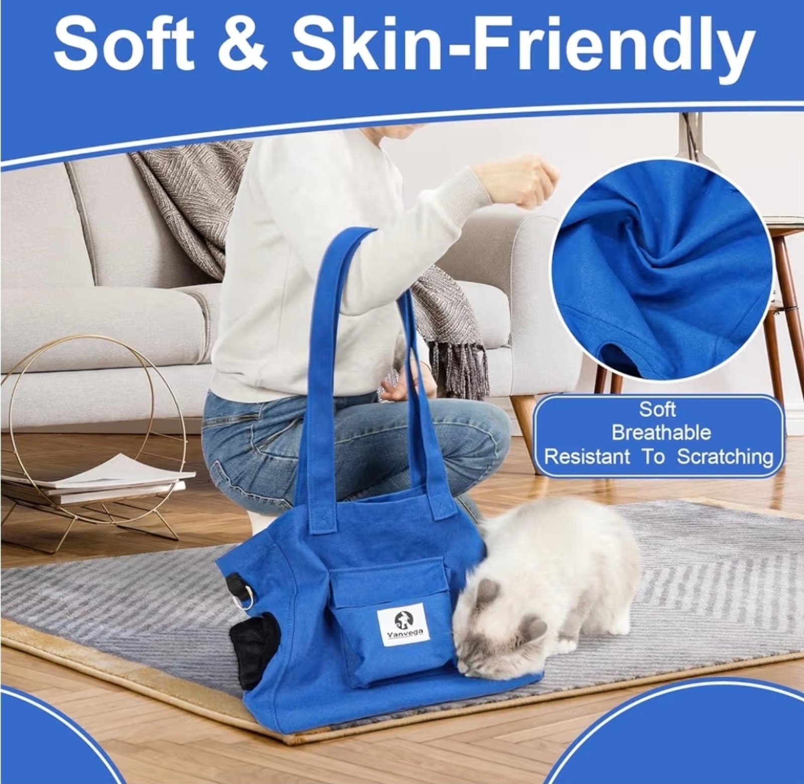 Pet Carrier Backpack Pet Supplies, Breathable Cat/Dog Travel Pouch - Thumbnail 4