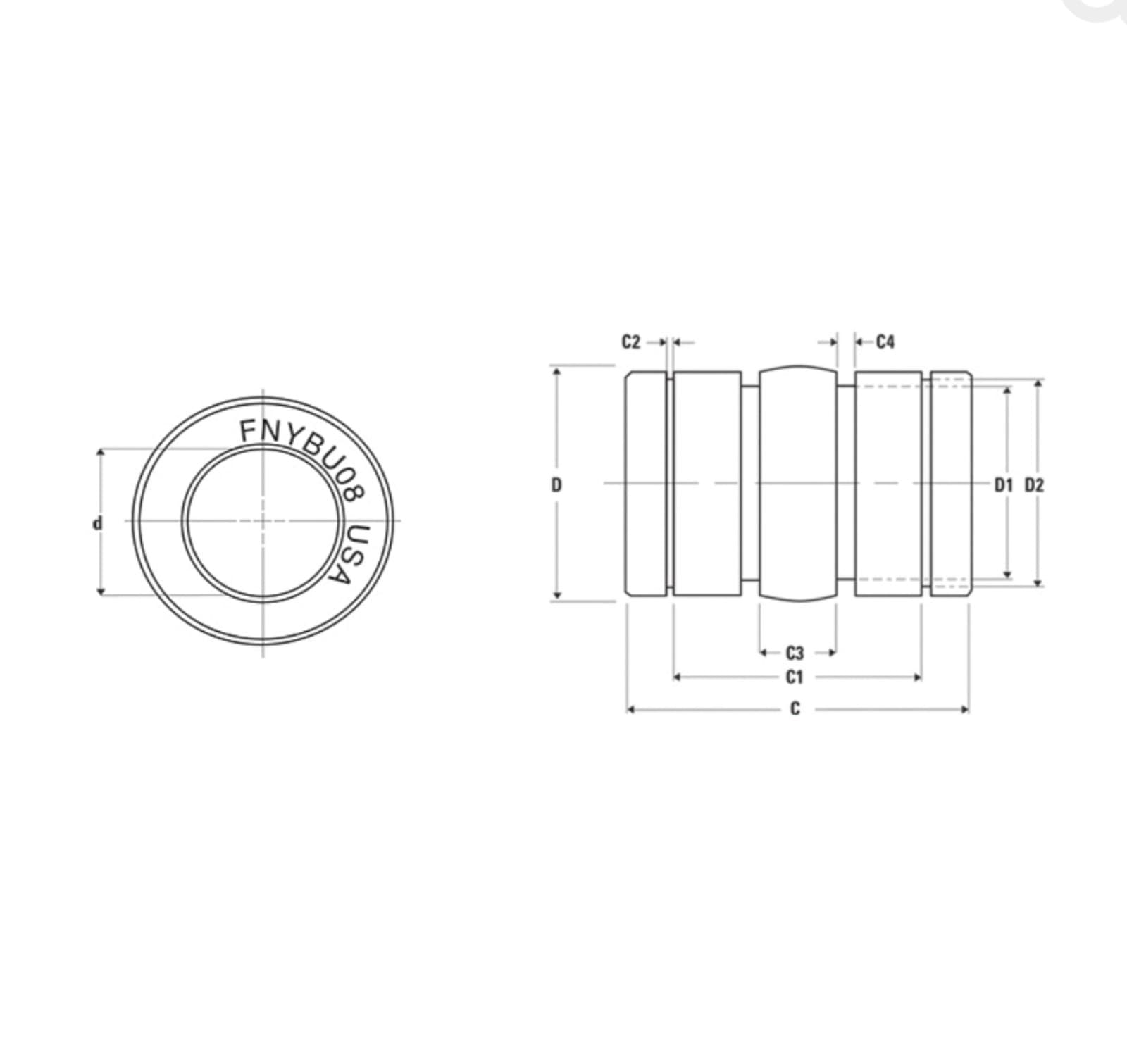 Thomson FluoroNyliner Bushing FNYBU12A Plain Linear Bearing, 3/4 in Dia Shaft - Thumbnail 5