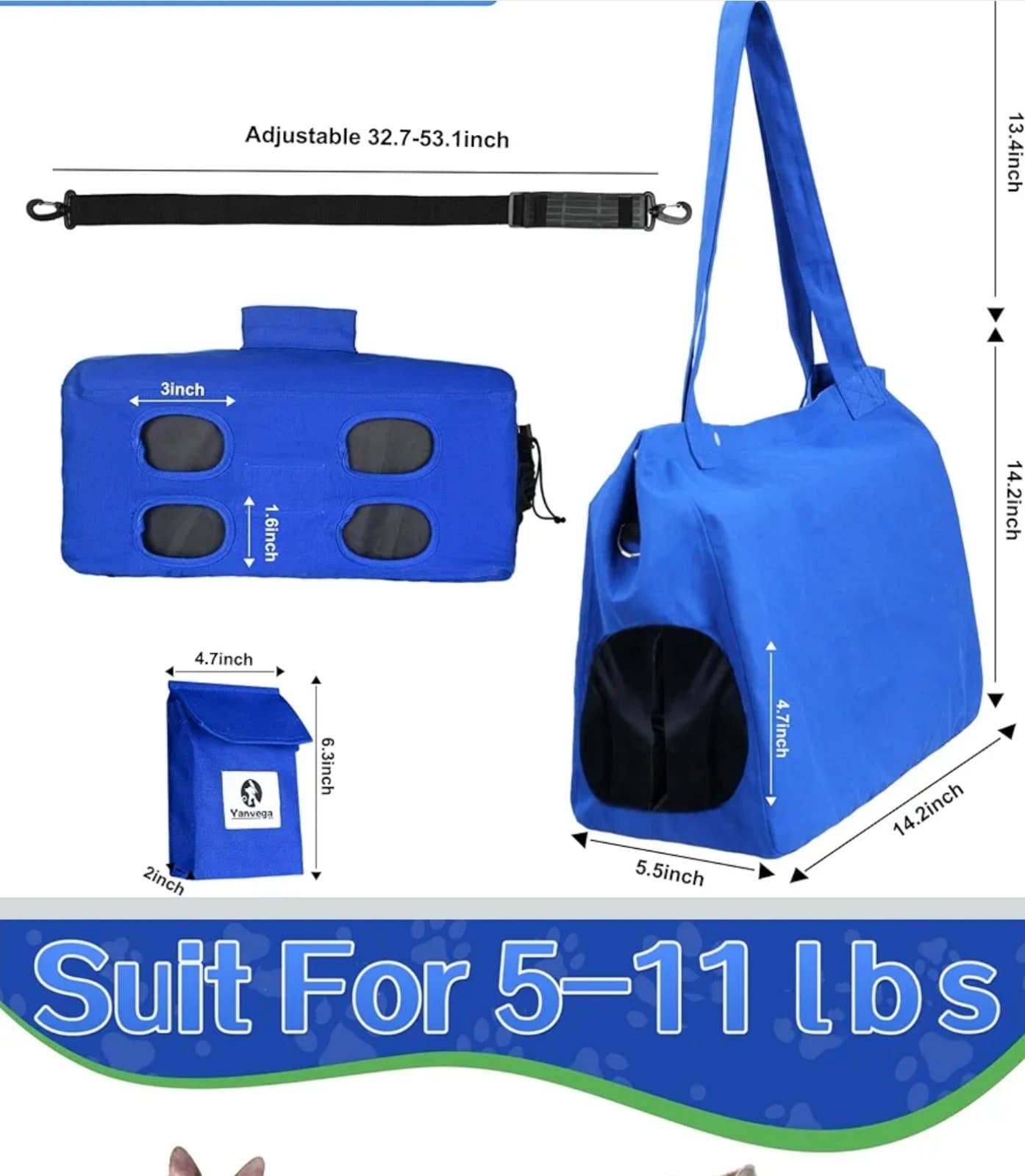 Pet Carrier Backpack Pet Supplies, Breathable Cat/Dog Travel Pouch - Thumbnail 2