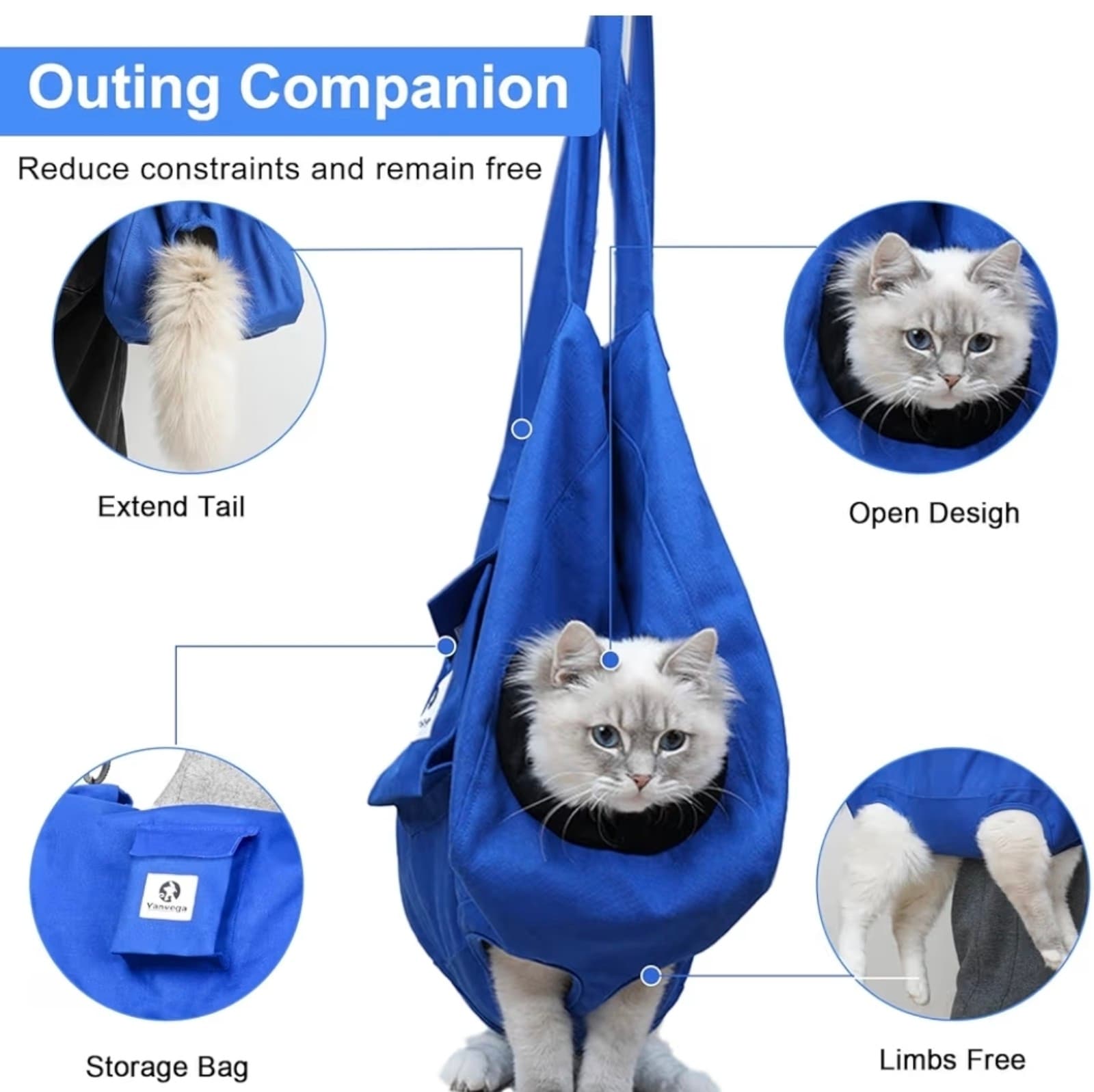 Pet Carrier Backpack Pet Supplies, Breathable Cat/Dog Travel Pouch - Thumbnail 6