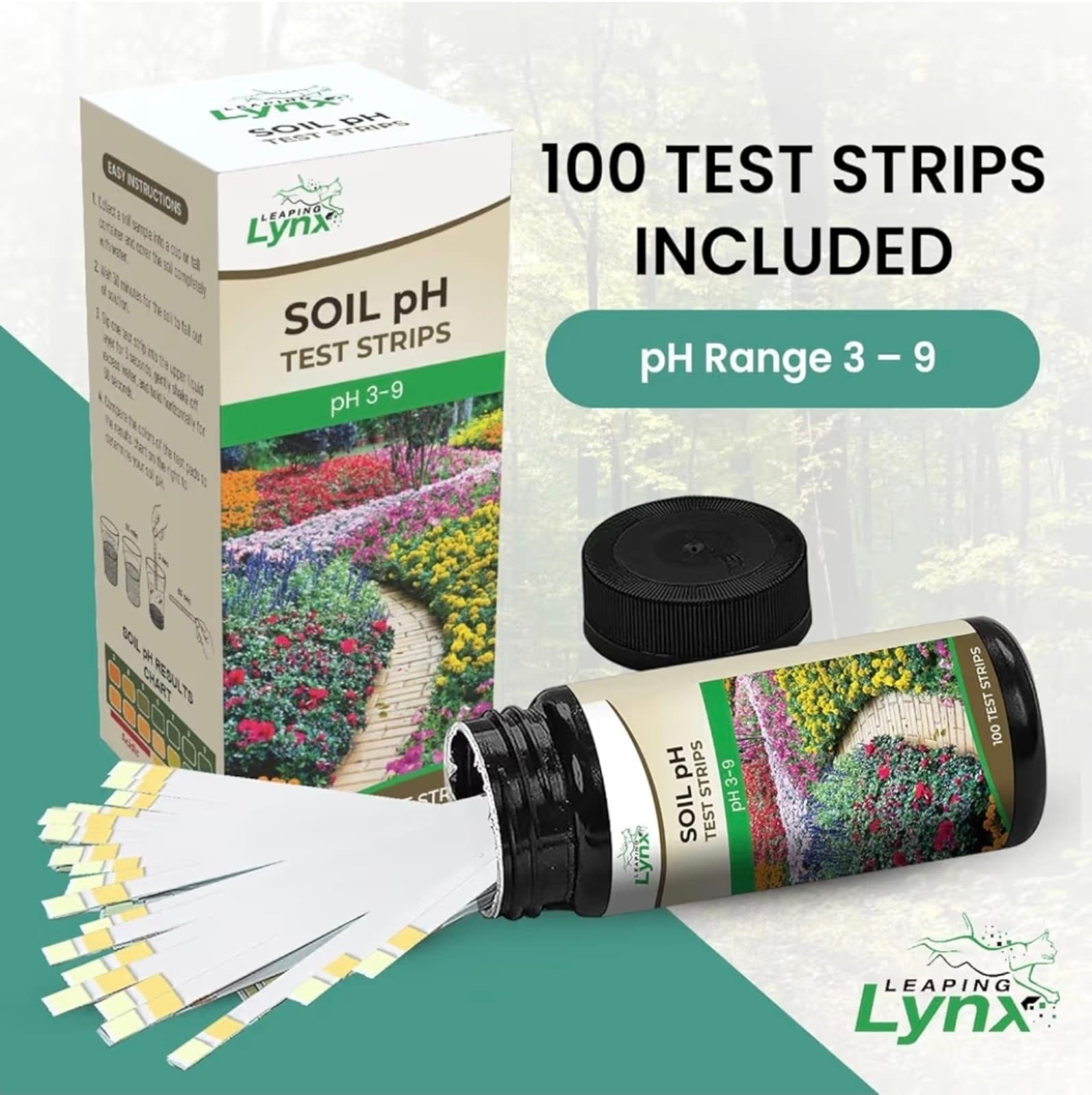Soil pH Test Kit (3-9 Range) – 100 Test Strips for Garden, Lawn, Vegetable & Flo - Thumbnail 2