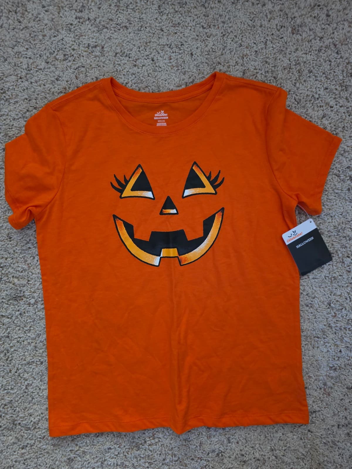 Halloween Pumpkin Shirt Girls sz XL - Image 1