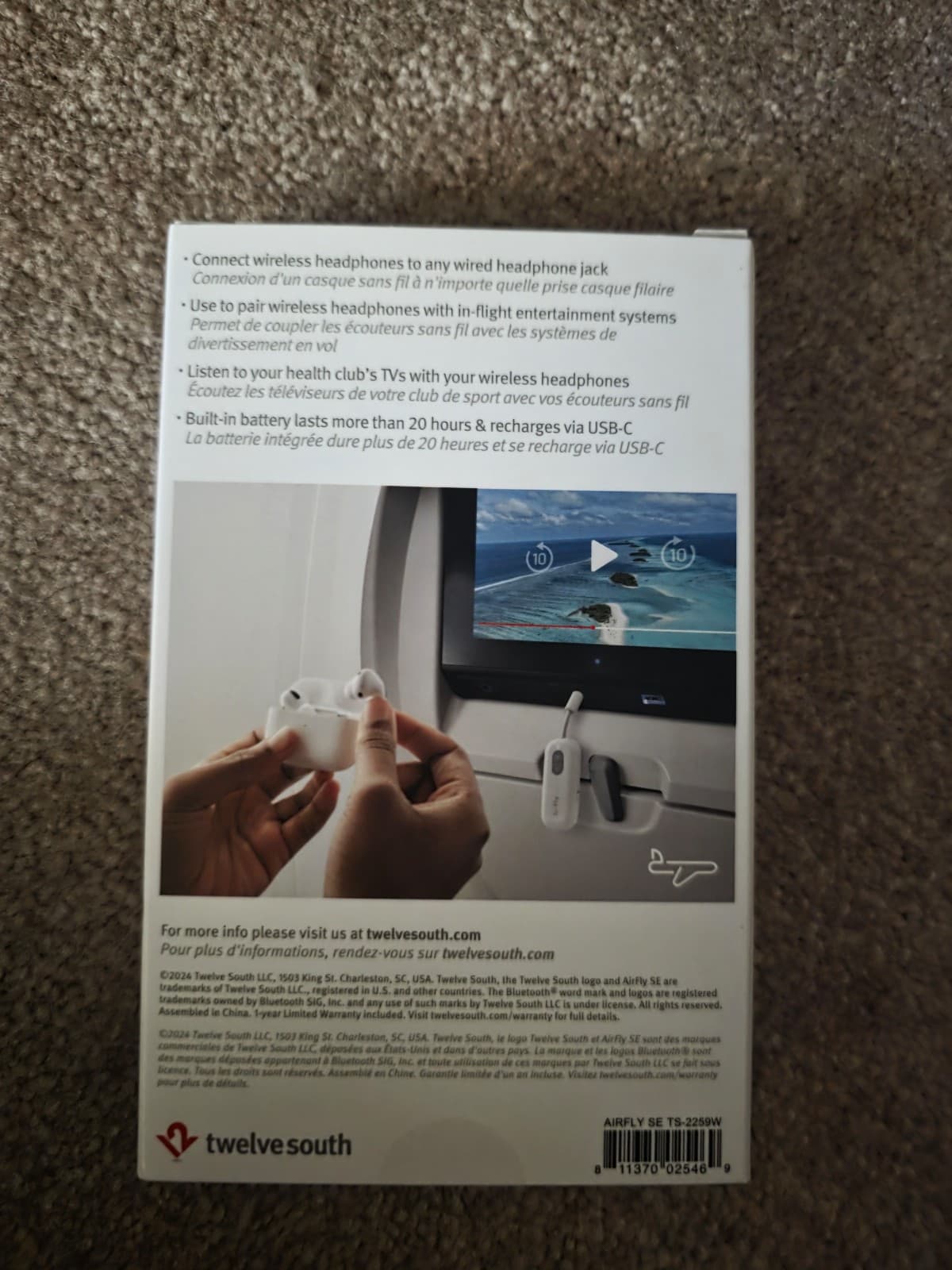 Twelve South AirFly SE Bluetooth wireless audio transmitter - Thumbnail 2