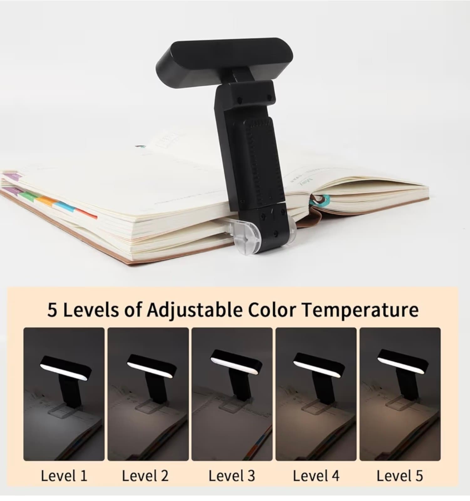Book Light, USB Rechargeable Clip-On Reading Light, 30 Adjustable Modes, Eye-Car - Thumbnail 4