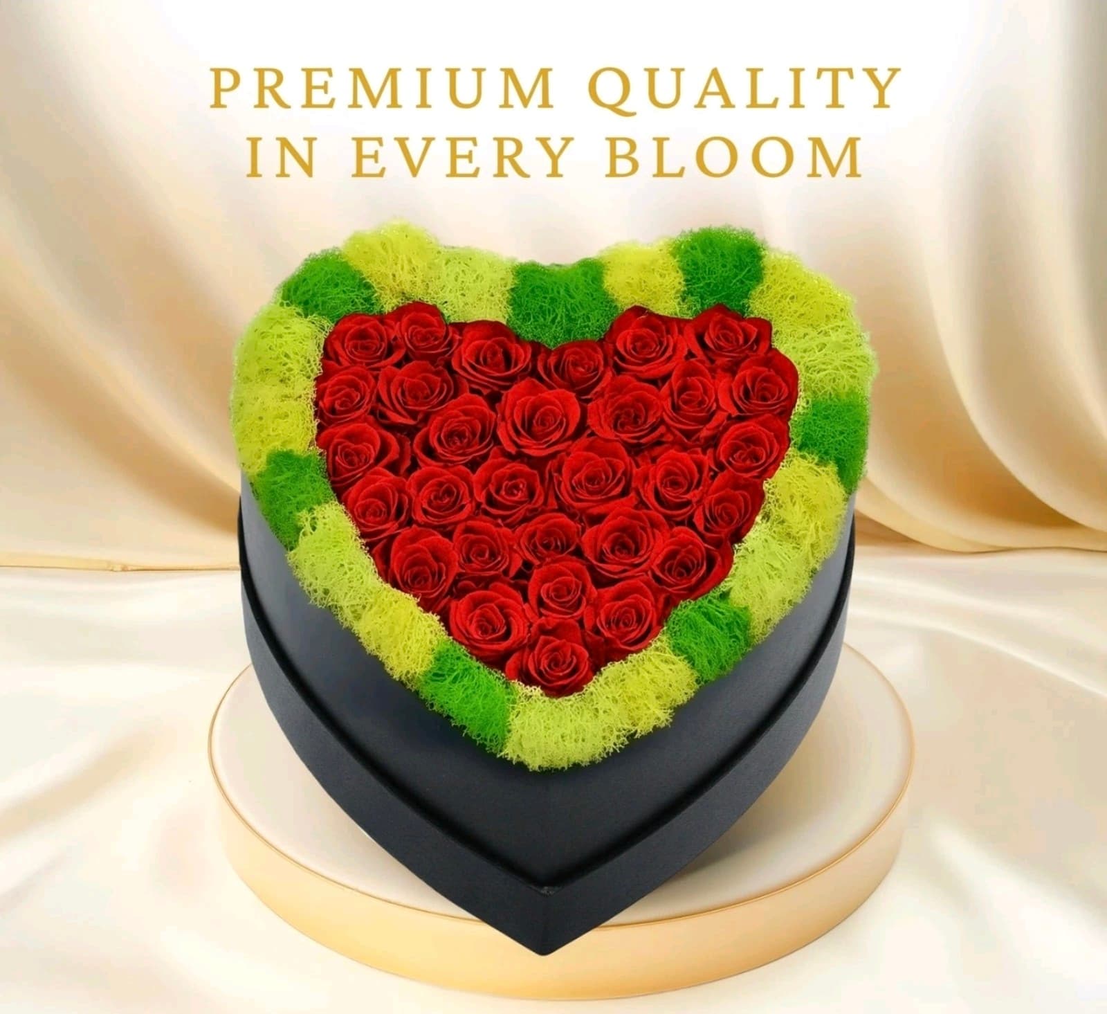 30 Preserved Roses, Forever Flowers for Delivery in Designer Heart-Shaped Box - Thumbnail 7
