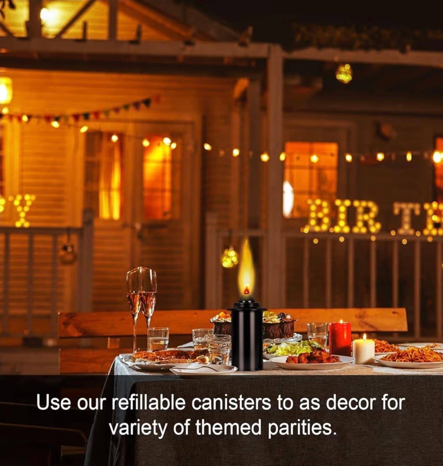 Torch Replacement Canisters, Bamboo Lantern Refillable Torches 12oz - Thumbnail 5