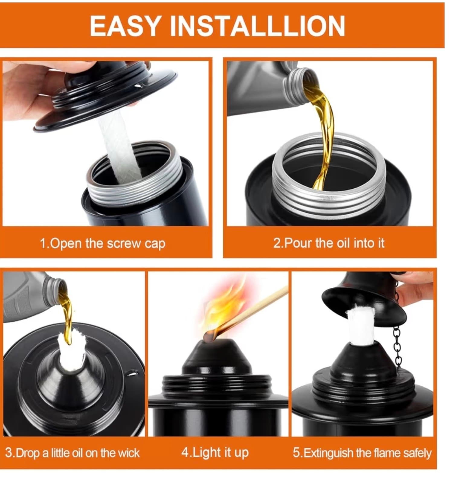 Torch Replacement Canisters, Bamboo Lantern Refillable Torches 12oz - Thumbnail 3