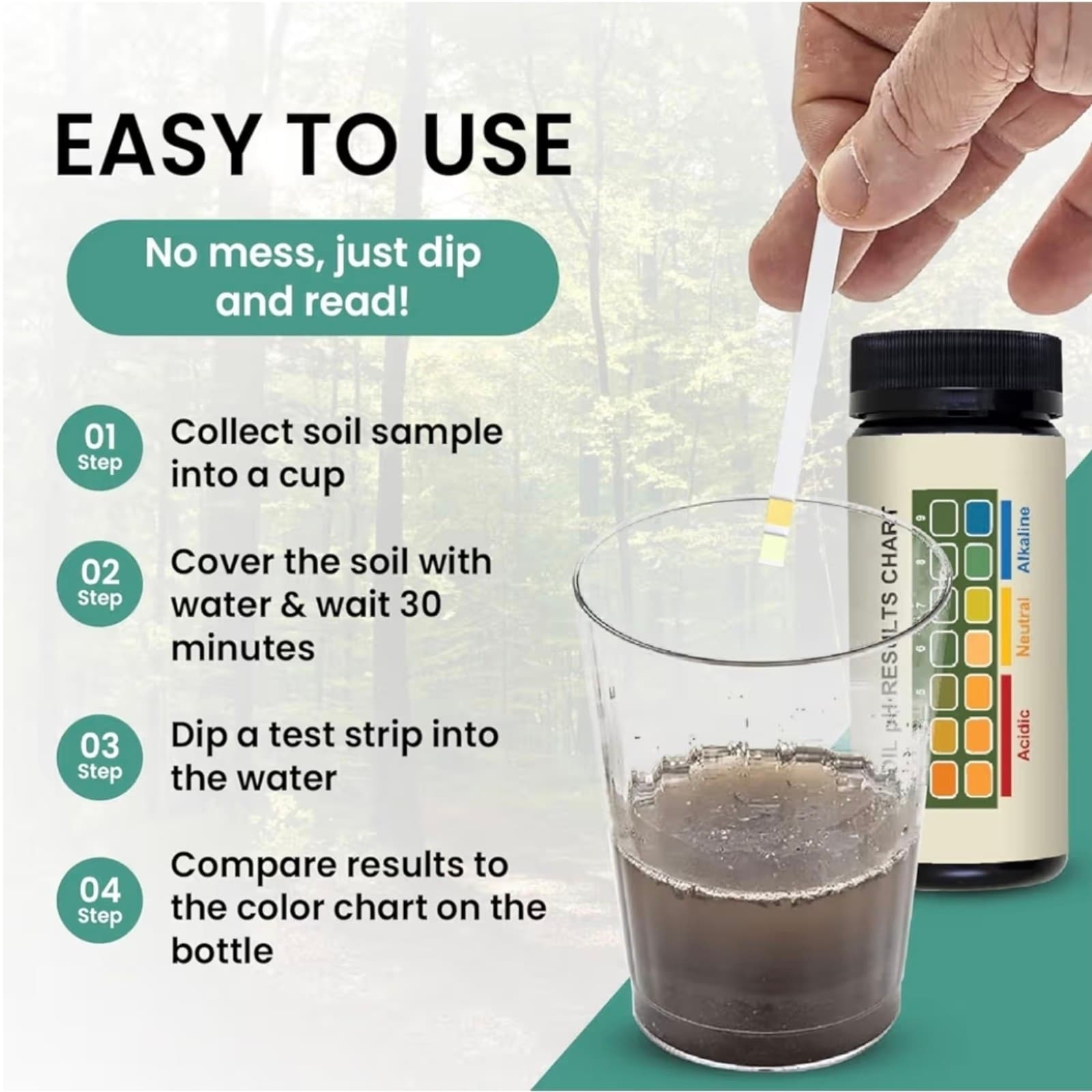 Soil pH Test Kit (3-9 Range) – 100 Test Strips for Garden, Lawn, Vegetable & Flo - Thumbnail 3