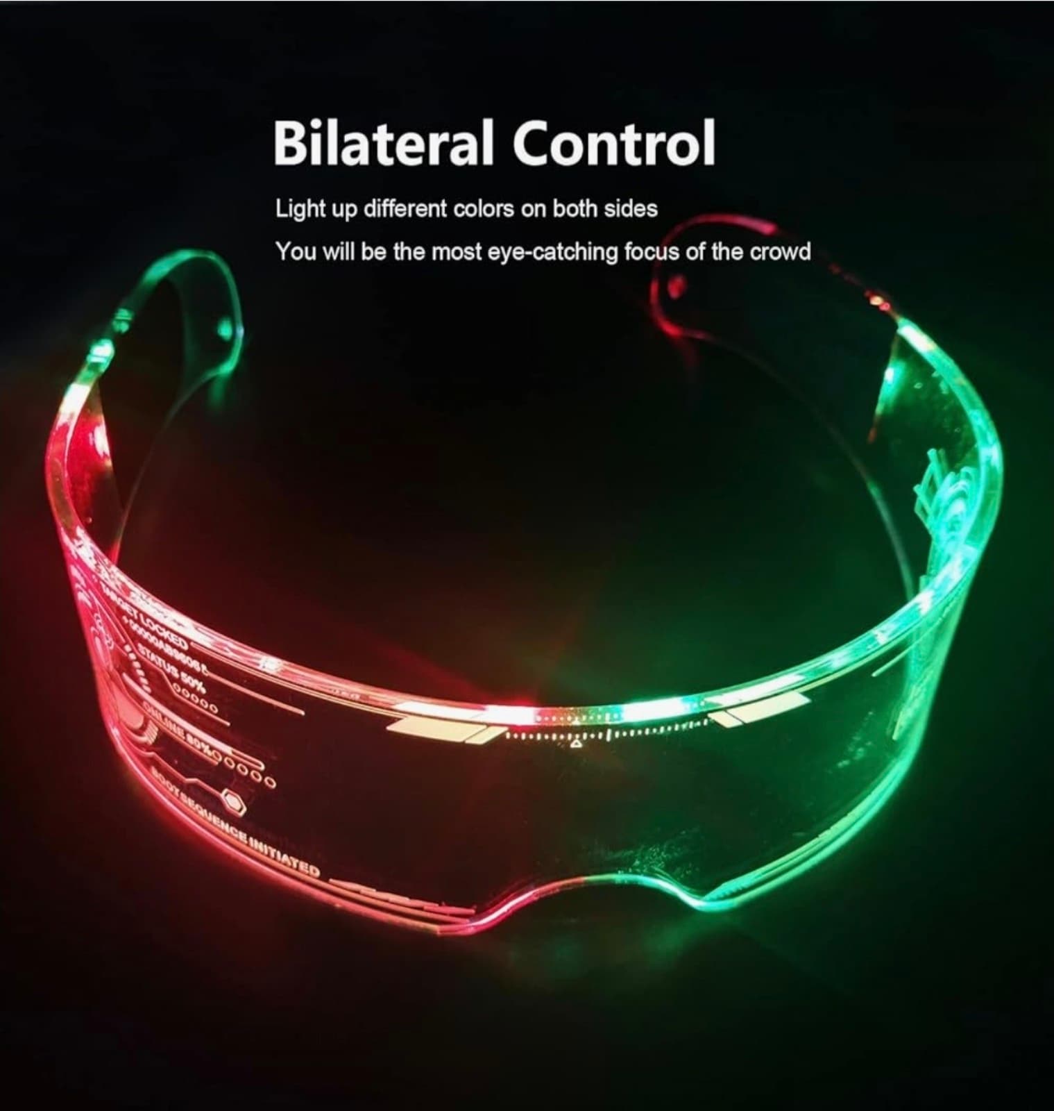 Luminous Glasses, USB Rechargeable, Flashing, Club, Bar - Thumbnail 2