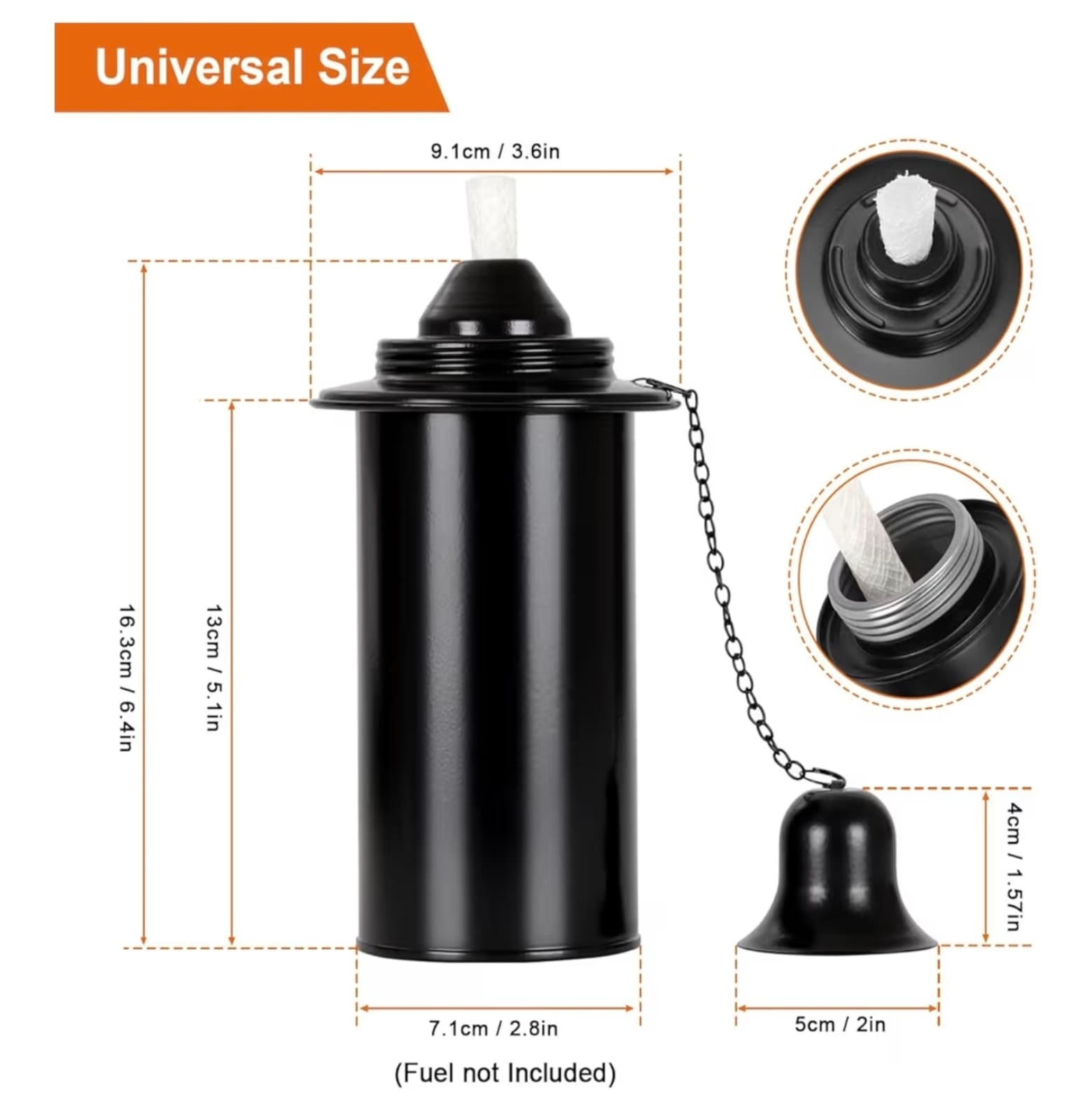 Torch Replacement Canisters, Bamboo Lantern Refillable Torches 12oz - Thumbnail 2