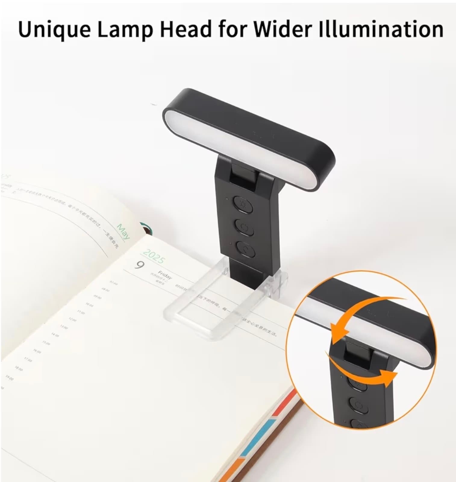 Book Light, USB Rechargeable Clip-On Reading Light, 30 Adjustable Modes, Eye-Car - Thumbnail 5