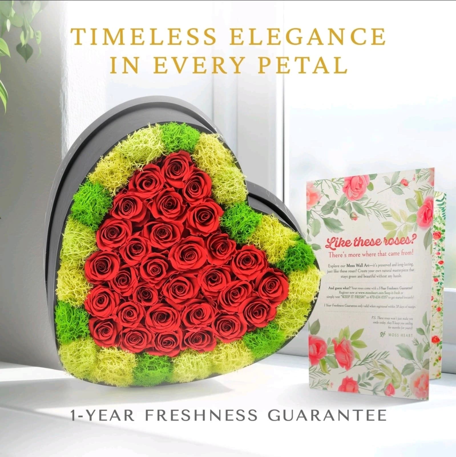 30 Preserved Roses, Forever Flowers for Delivery in Designer Heart-Shaped Box - Thumbnail 6