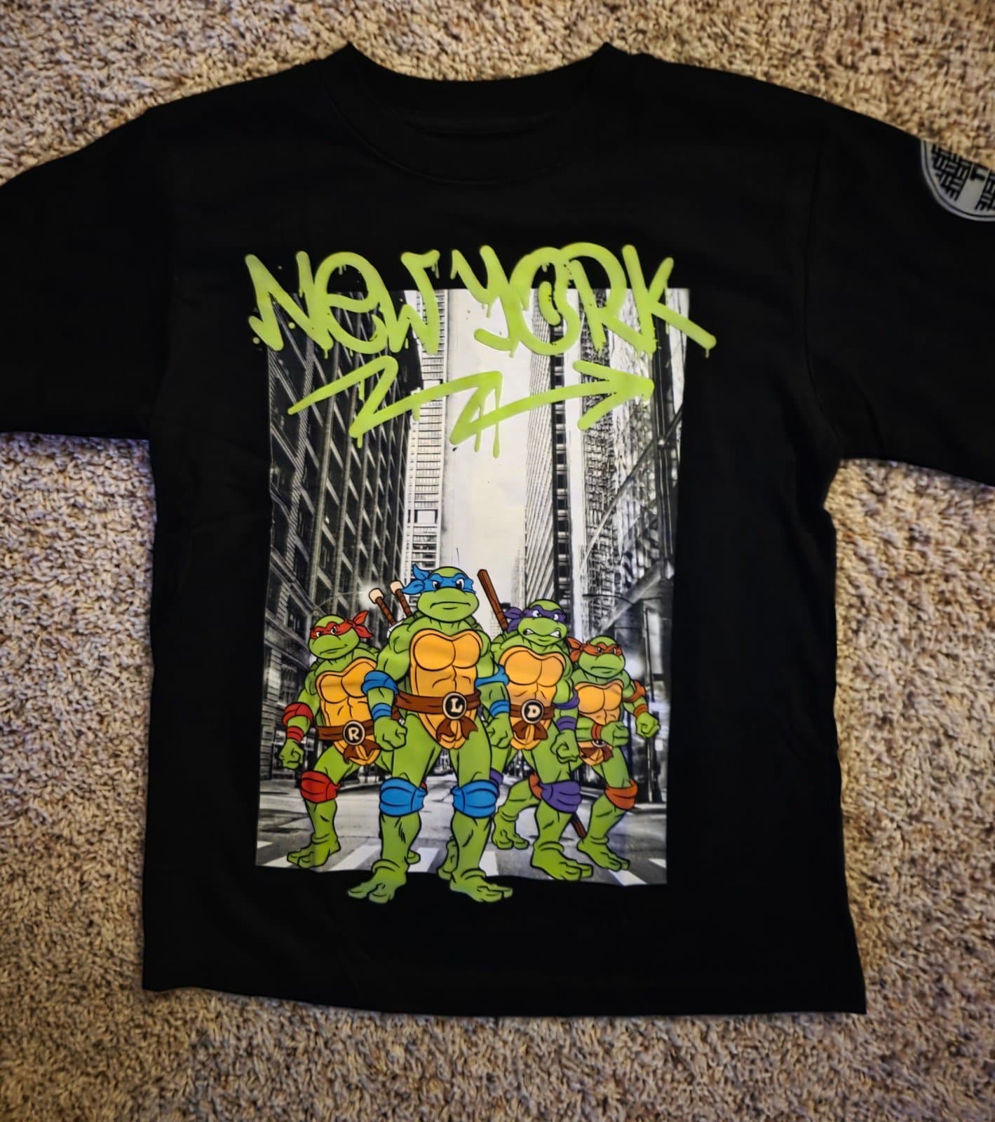 Ninja Turtles T-Shirt Michelangelo Leonardo Raphael Donatello TMNT New York sz 7 - Thumbnail 3