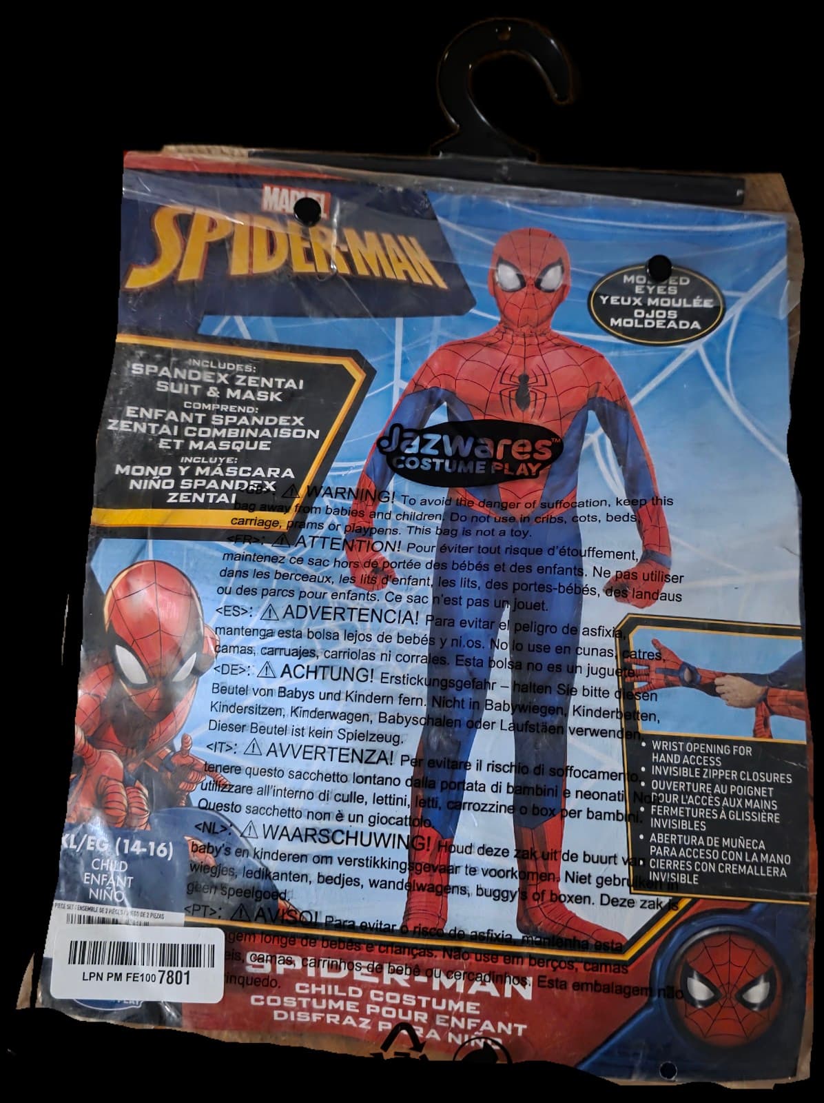 Spiderman Costume sz Children's XL - Image 1
