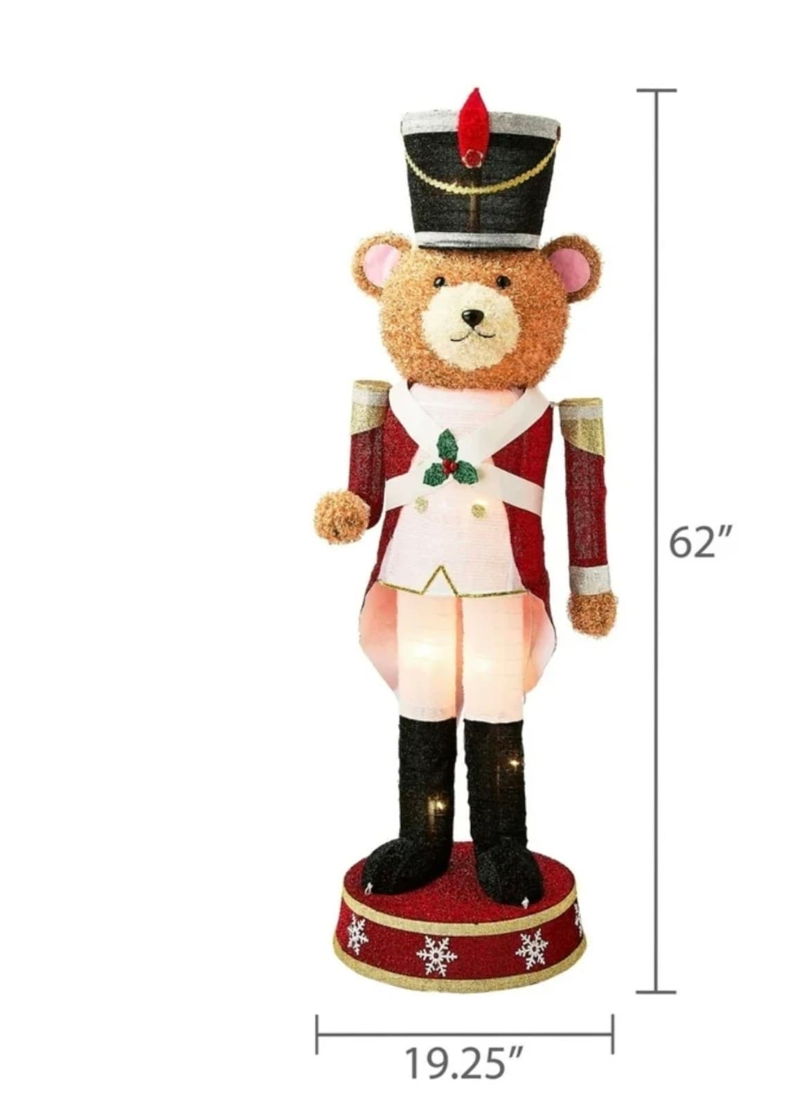 Christmas Nutcracker Bear 62in Collapsible - Thumbnail 2