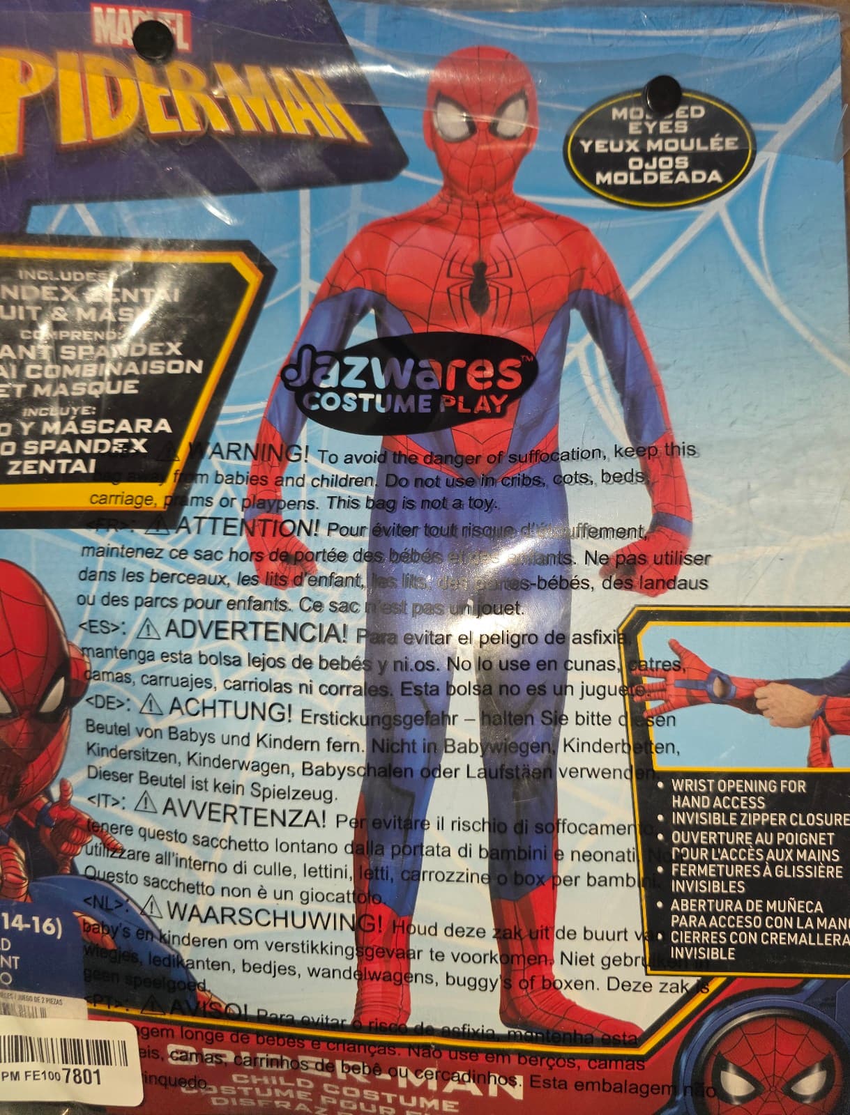 Spiderman Costume sz Children's XL - Thumbnail 3