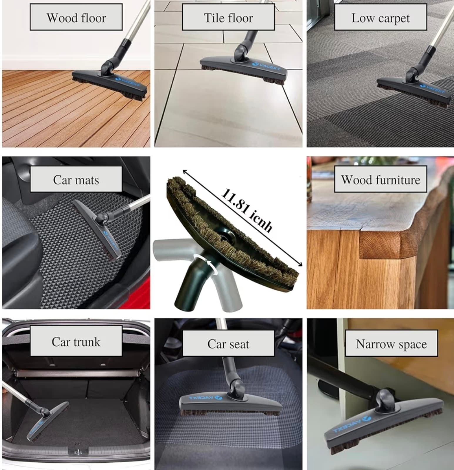 Replacement Vacuum Brush Head With 32MM Connection & 1-3/8-Inch to 1-1/4-Inch Ad - Thumbnail 8