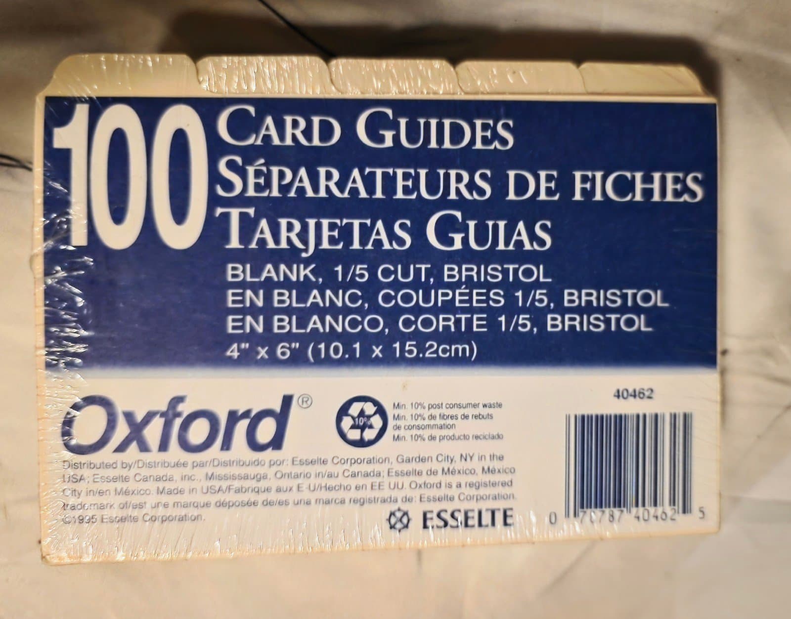 Oxford 40462 Blank Bristol Card Guides - Image 1