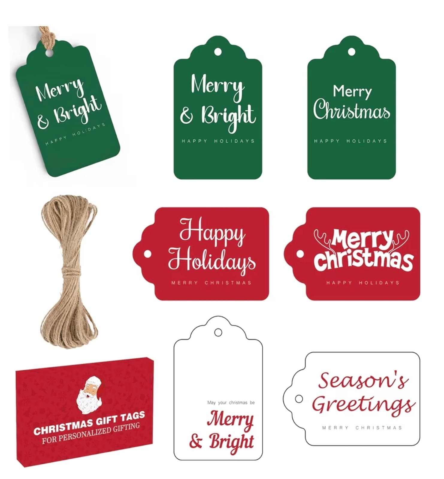 Christmas Gift Tags - 60 PCS Gift Tags for Christmas Presents with String - Thumbnail 5