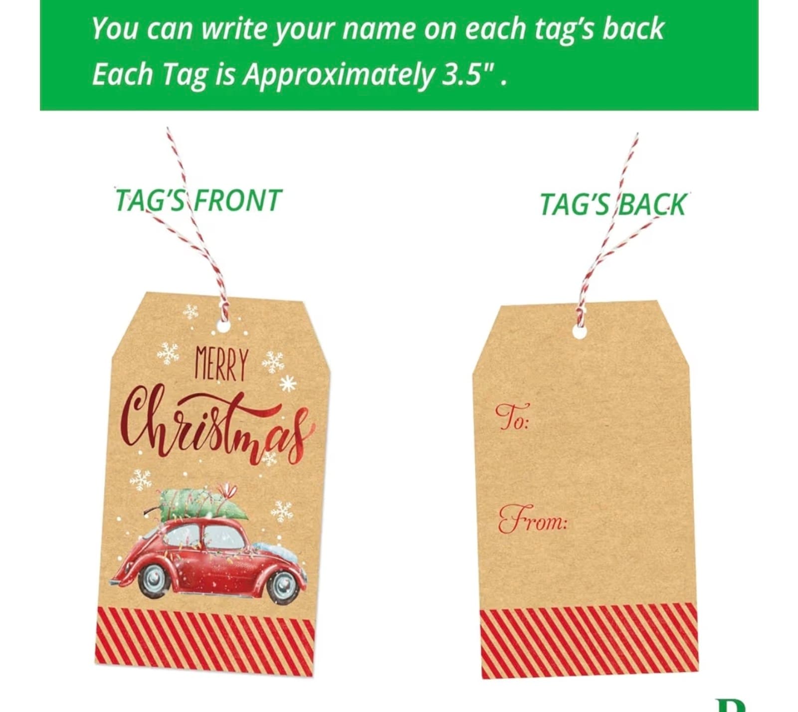 Christmas Gift Tags - 60 PCS Gift Tags for Christmas Presents with String - Thumbnail 4