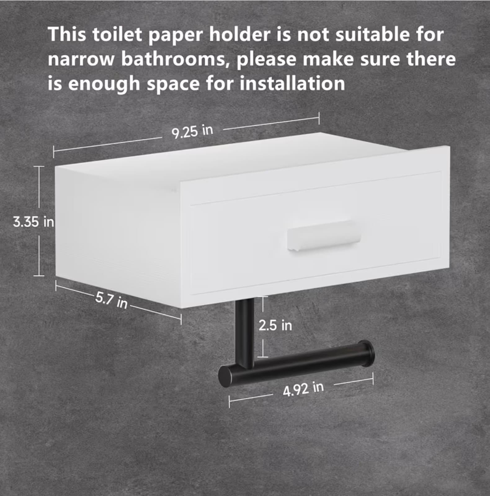 Toilet Paper Holder with Drawer White - Thumbnail 3