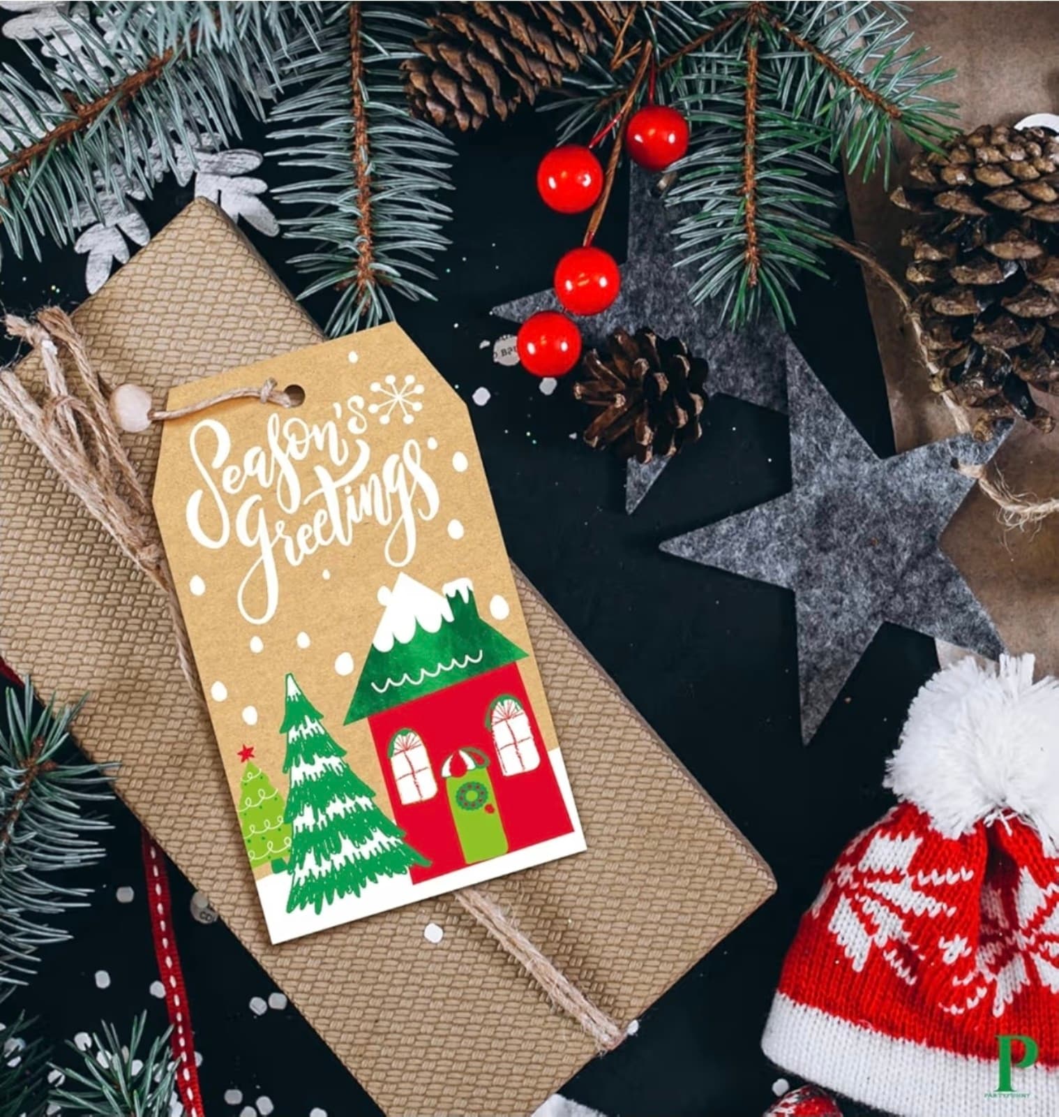 Christmas Gift Tags - 60 PCS Gift Tags for Christmas Presents with String - Thumbnail 2