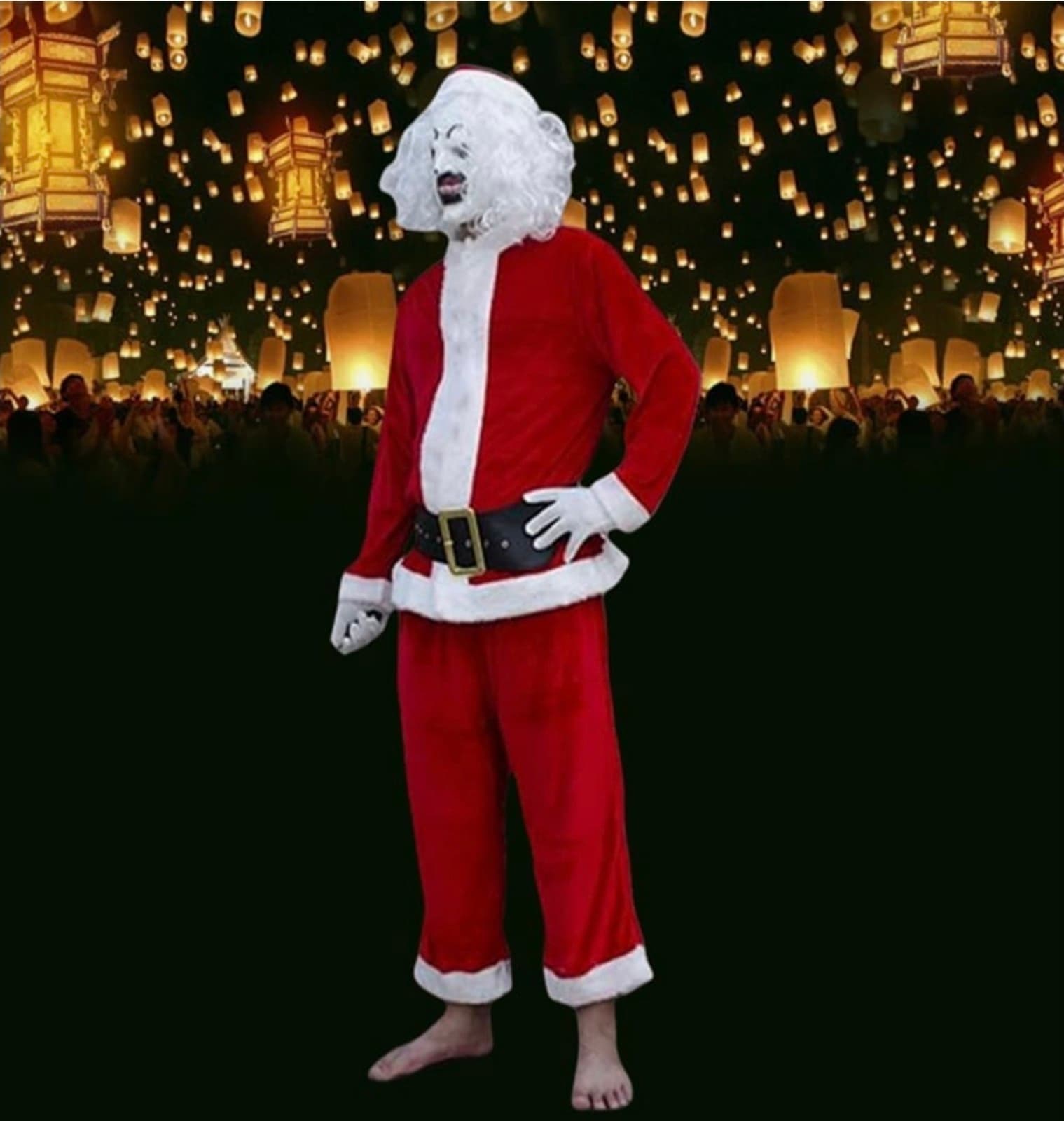 Clown Costume Halloween The Killer Clown Christmas Costume Cosplay sz Medium - Thumbnail 3