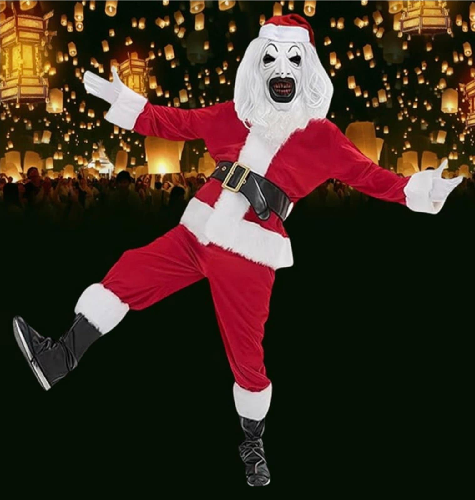 Clown Costume Halloween The Killer Clown Christmas Costume Cosplay sz Medium - Thumbnail 4