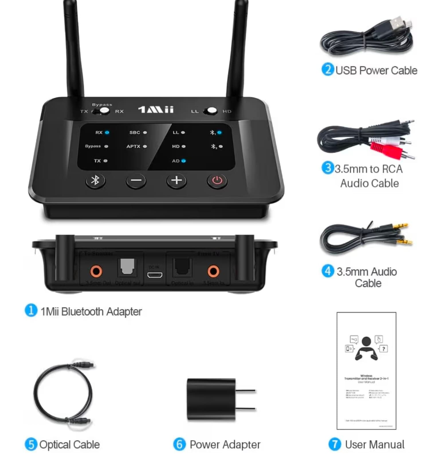 Wireless Bluetooth 5.3 Transmitter Receiver for TV Home Stereo BT Headphones - Thumbnail 7