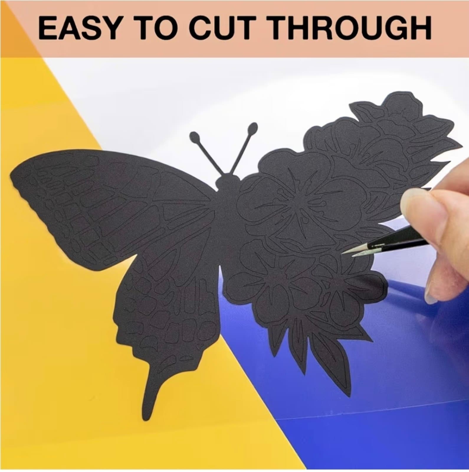 Black Permanent Vinyl, 12" x 40 FT Black Adhesive Vinyl Roll for Universal - Thumbnail 3