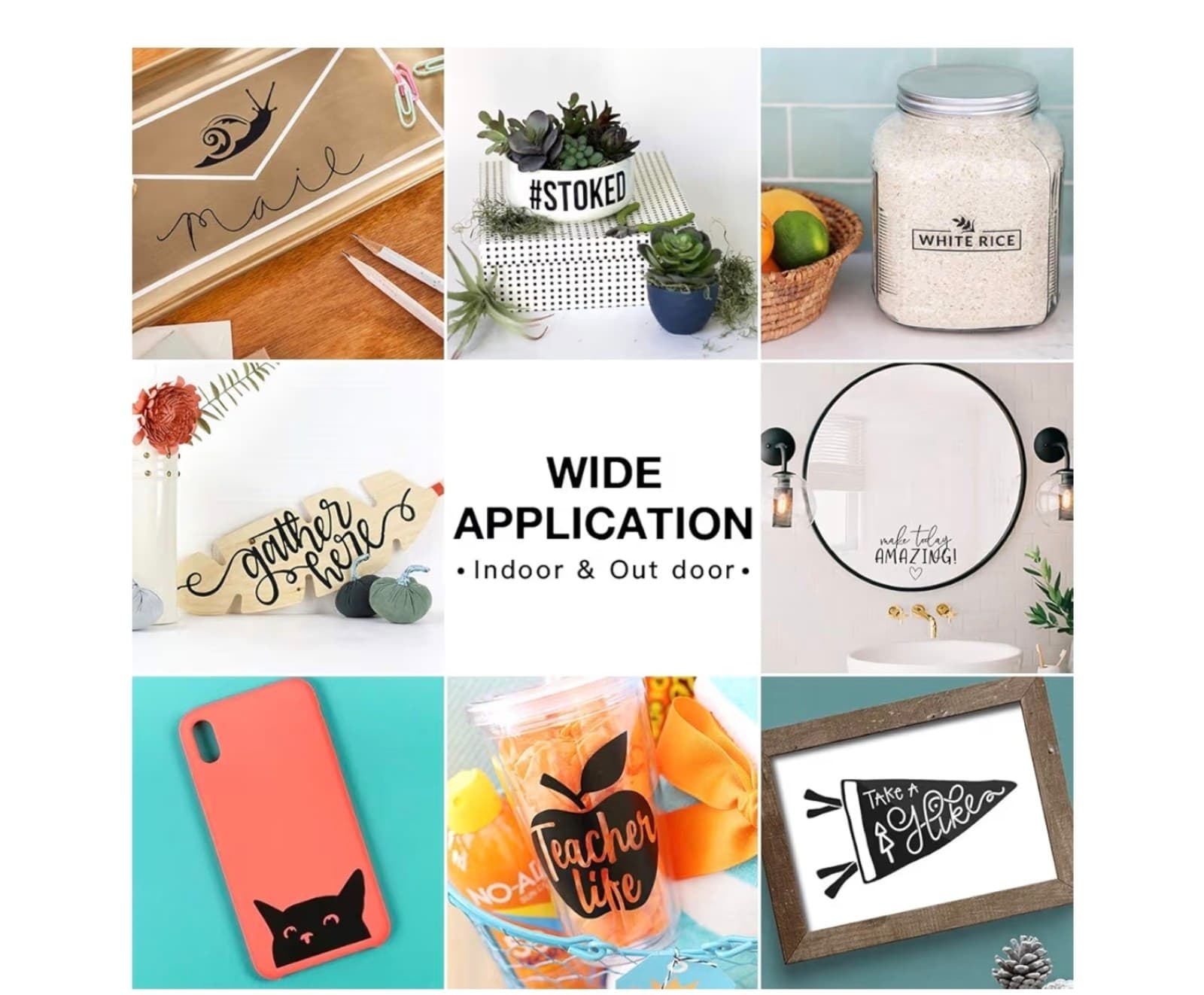 Black Permanent Vinyl, 12" x 40 FT Black Adhesive Vinyl Roll for Universal - Thumbnail 2