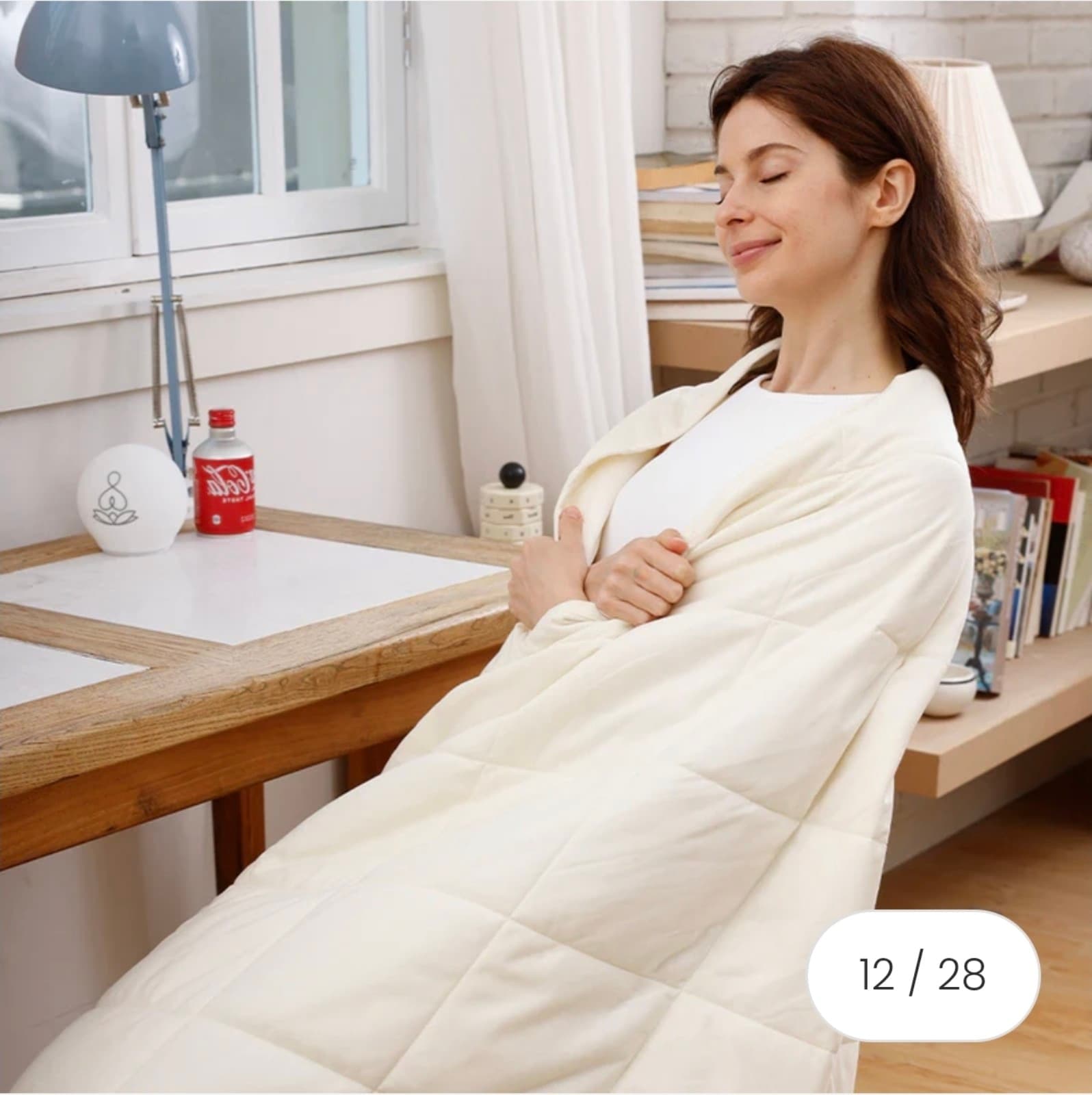 Cooling Blanket Twin Size Creamy Beige - Thumbnail 2