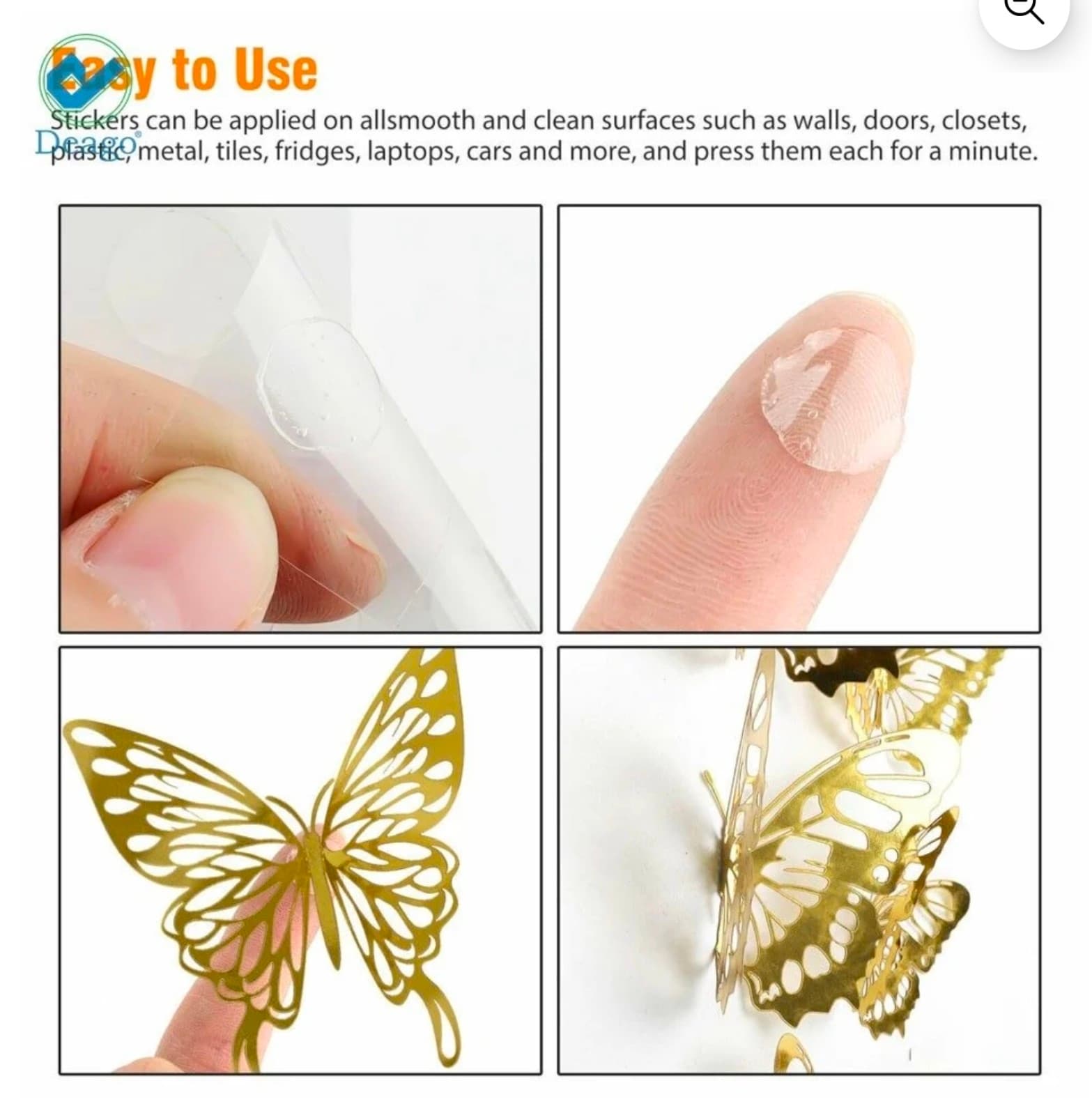 Butterfly Wall Stickers Art Decals DIY Removable Sticker 12 pack - Thumbnail 5