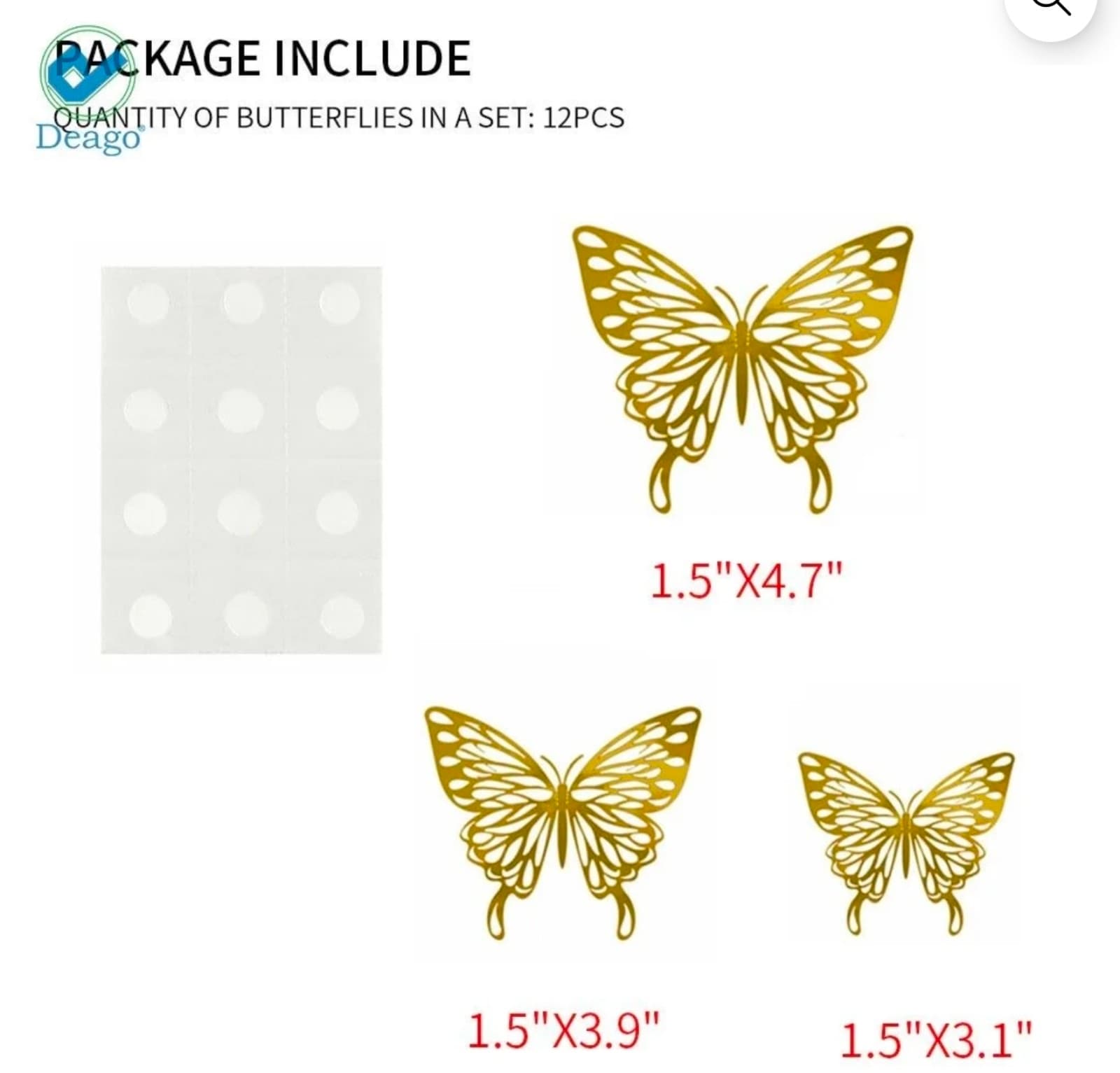 Butterfly Wall Stickers Art Decals DIY Removable Sticker 12 pack - Thumbnail 2