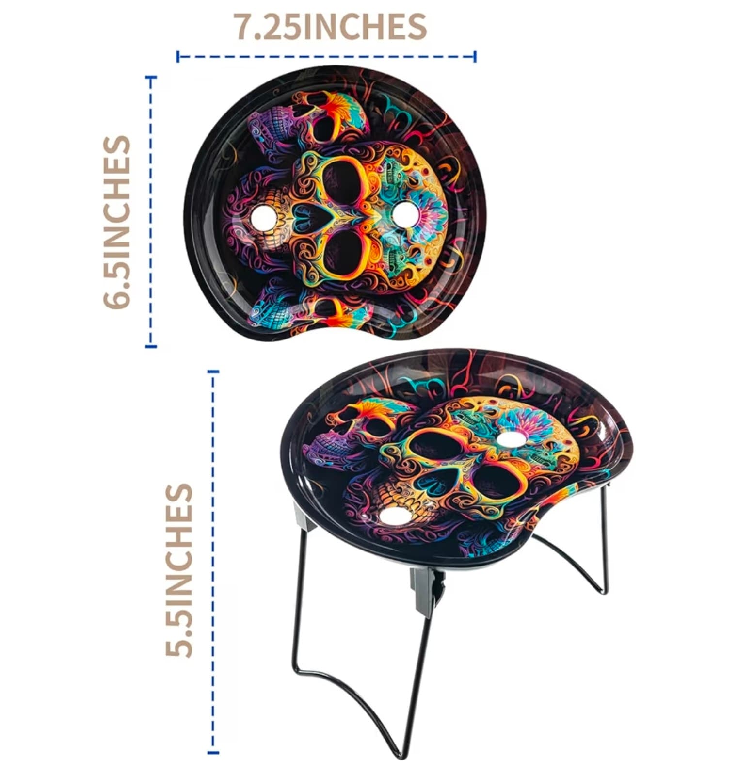 Portable Rolling Tray Metal Plate Cone Loader Foldable - Thumbnail 2