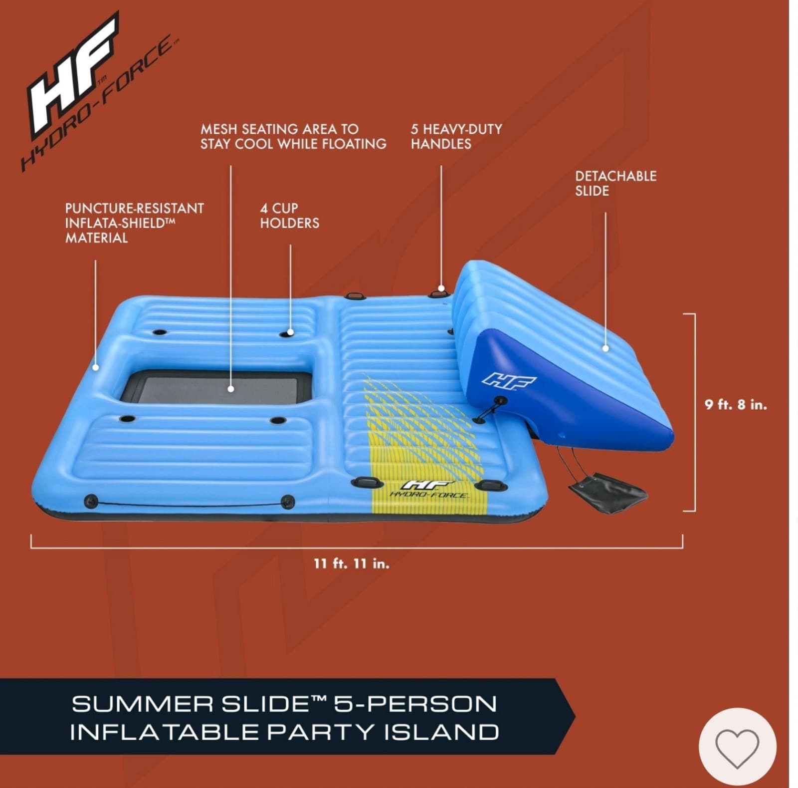 Bestway Hydro Force Detachable Summer Slide 5 Person Inflatable Activity Island - Thumbnail 2