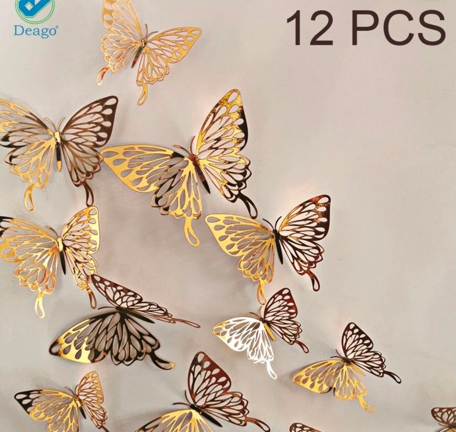Butterfly Wall Stickers Art Decals DIY Removable Sticker 12 pack - Thumbnail 7