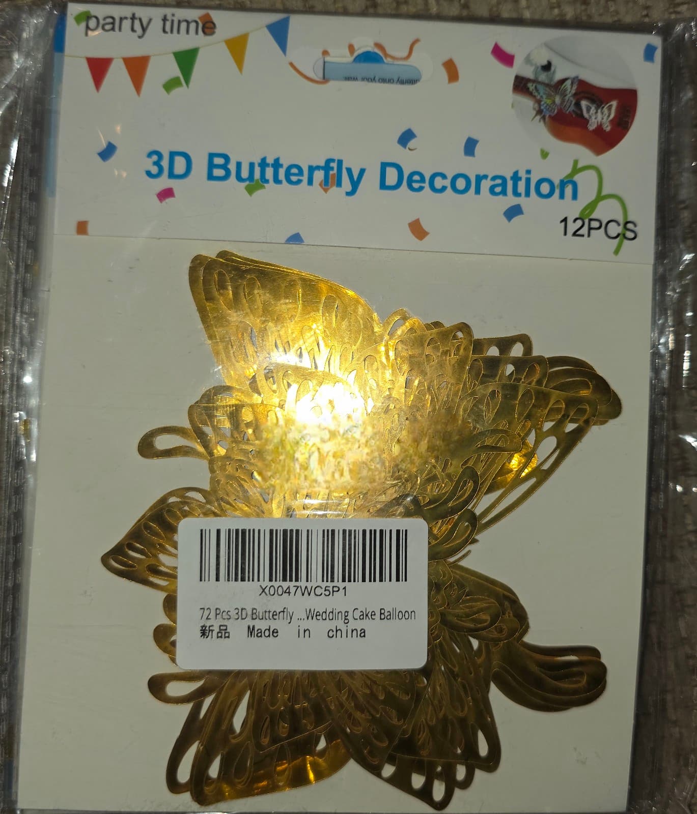 Butterfly Wall Stickers Art Decals DIY Removable Sticker 12 pack - Thumbnail 10