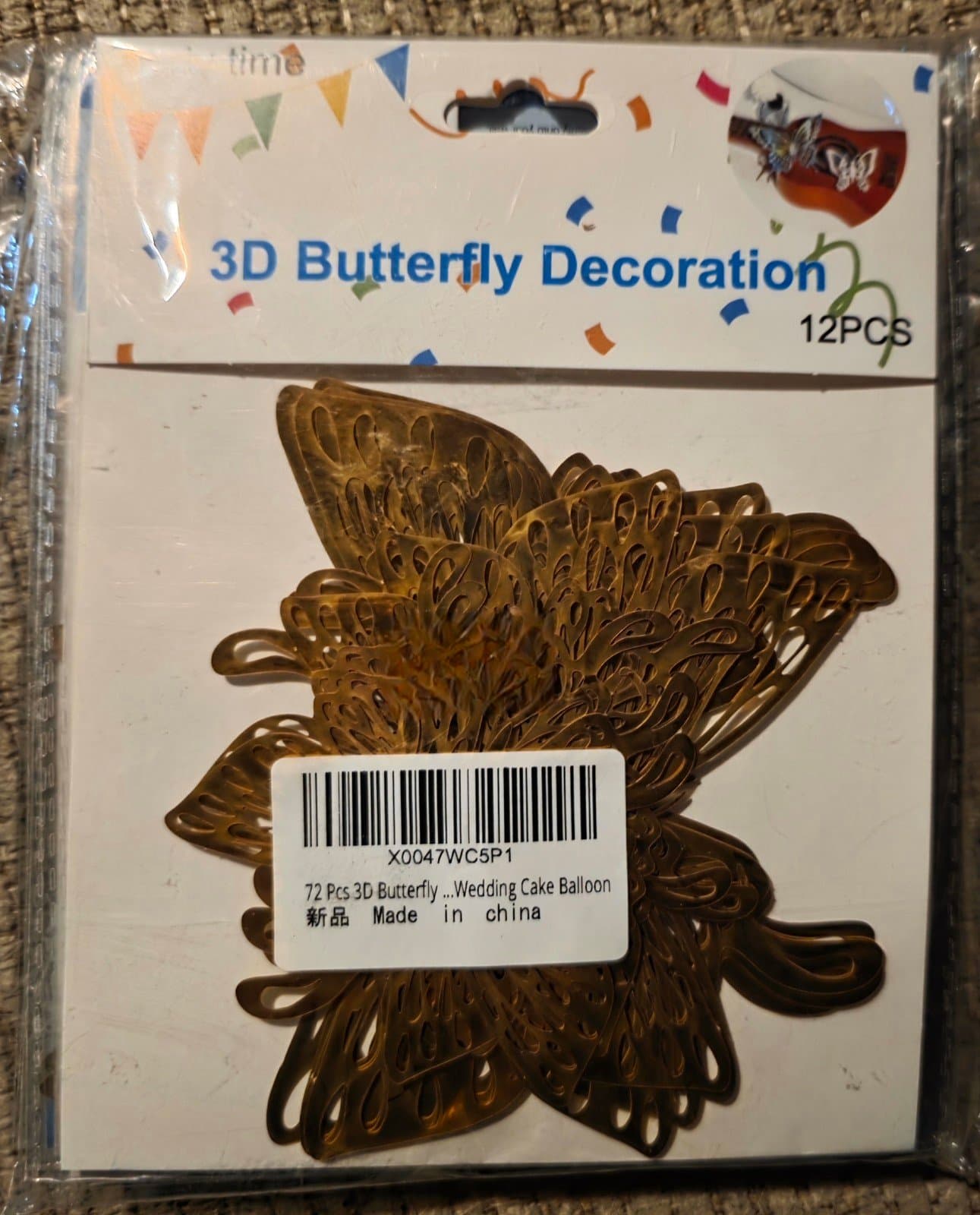 Butterfly Wall Stickers Art Decals DIY Removable Sticker 12 pack - Thumbnail 8