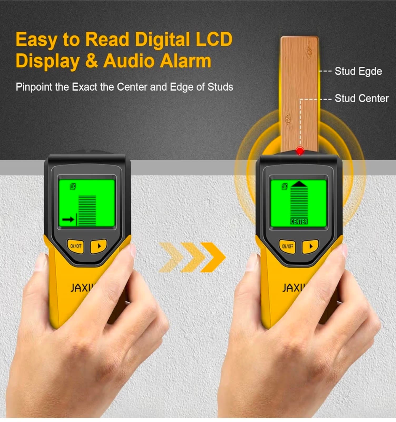 Stud Finder Wall Scanner - 5 in 1 Stud Finder Tool w/Microprocessor Chip and HD - Thumbnail 4