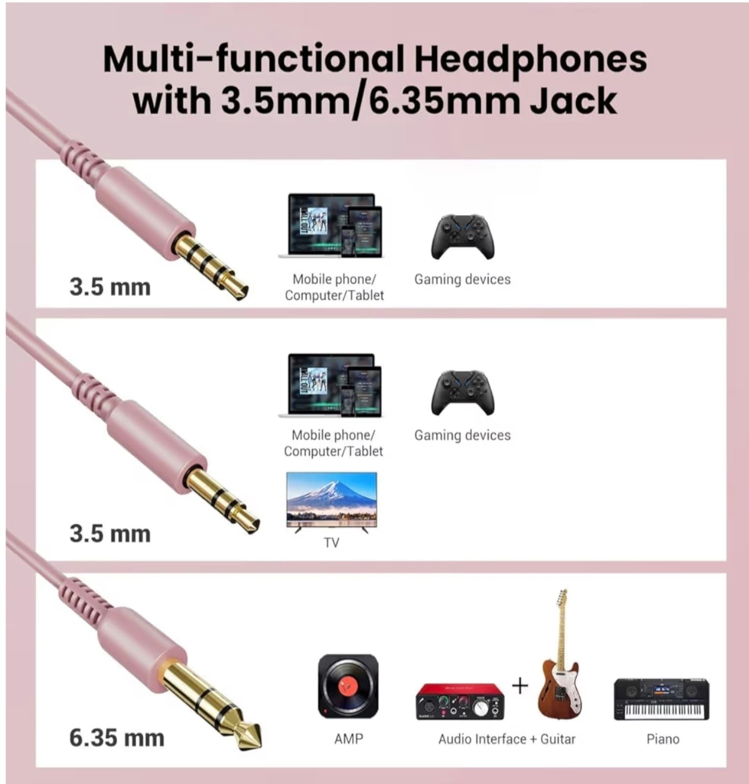OneOdio Wired Over Ear Headphones Studio Monitor & Mixing DJ Stereo Headsets - Thumbnail 6