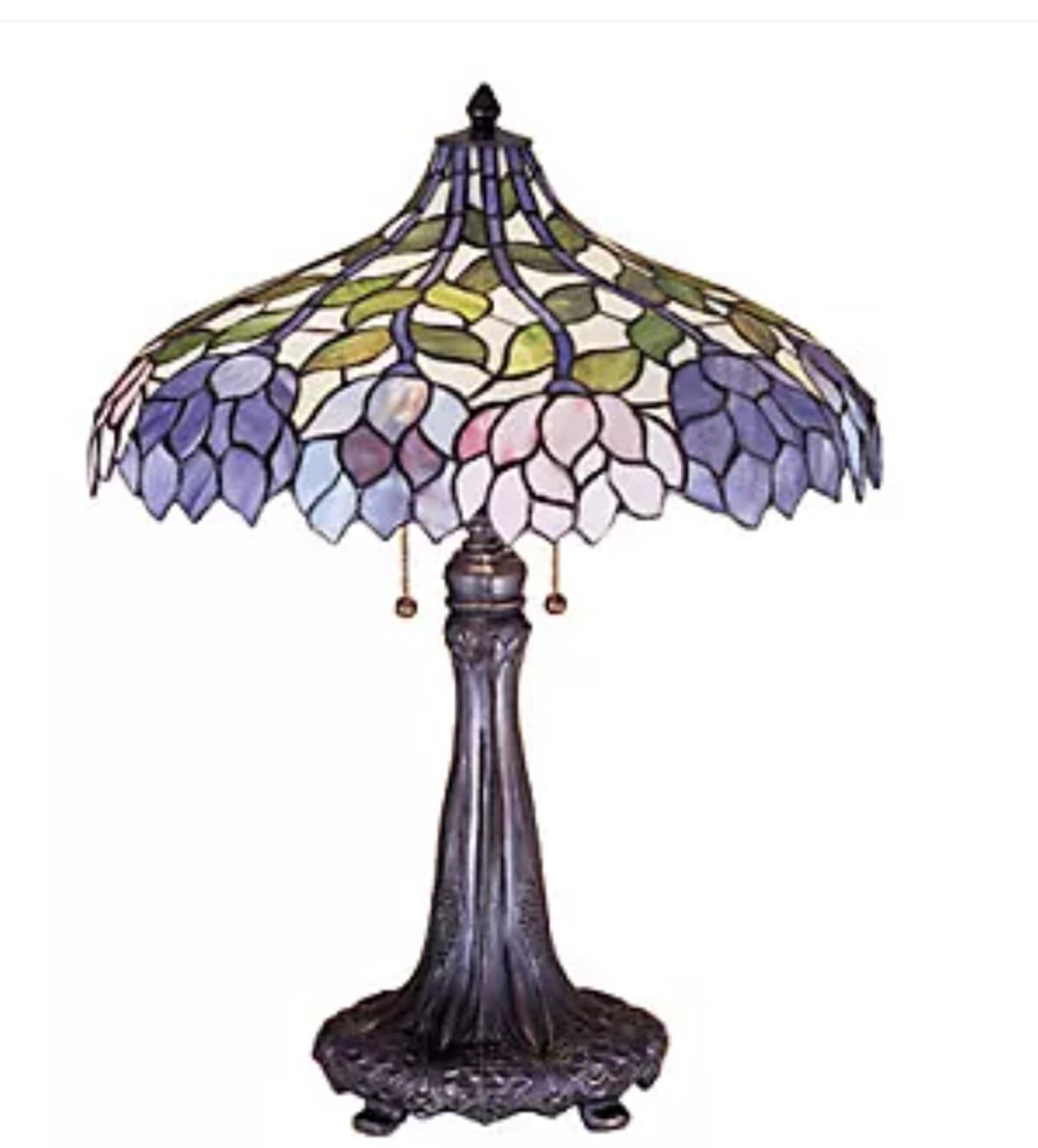 Meyda Lighting 17'H Wisteria Accent Lamp, Beige Pink Purple/Blue - Thumbnail 2
