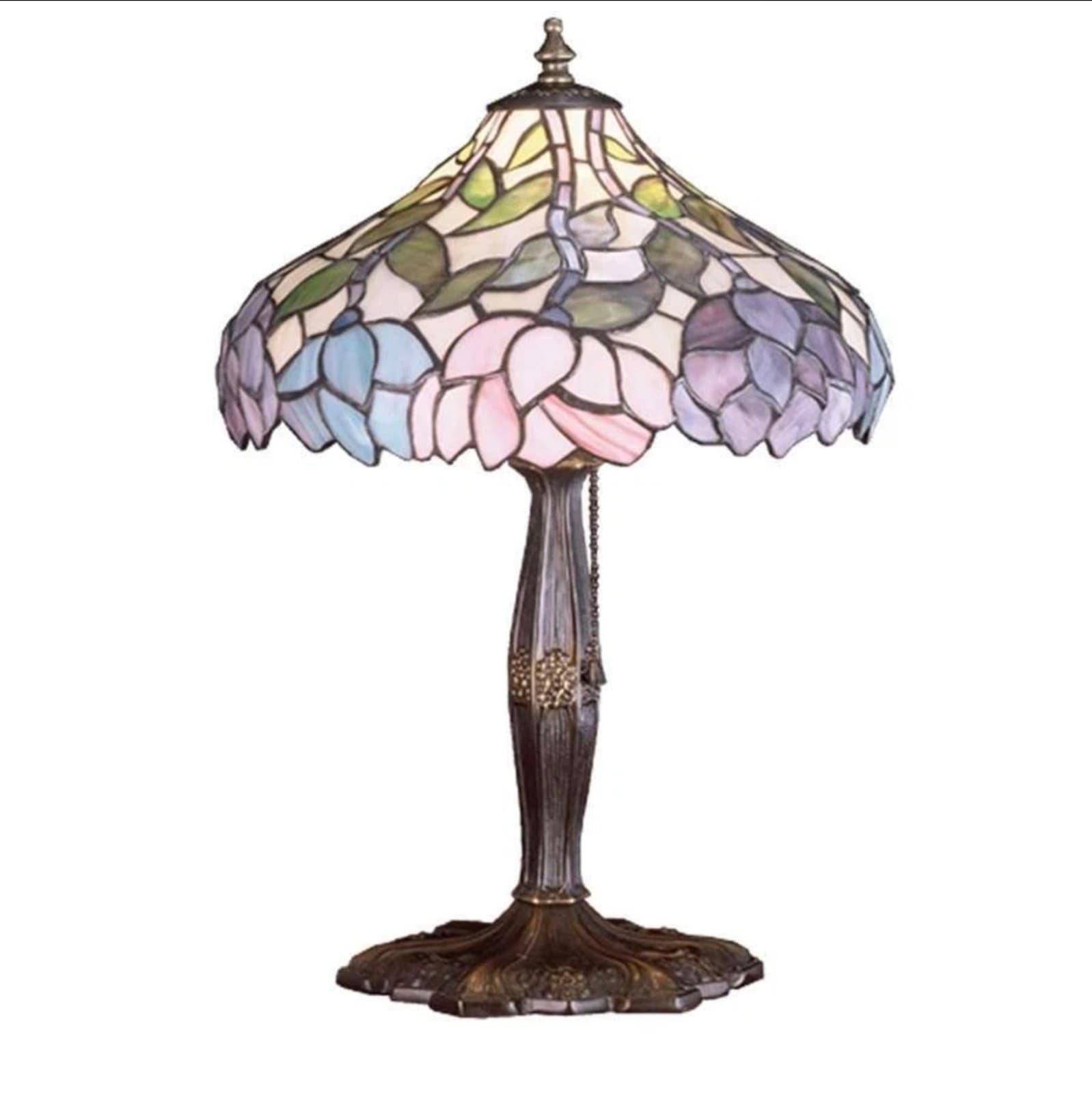 Meyda Lighting 17'H Wisteria Accent Lamp, Beige Pink Purple/Blue - Image 1