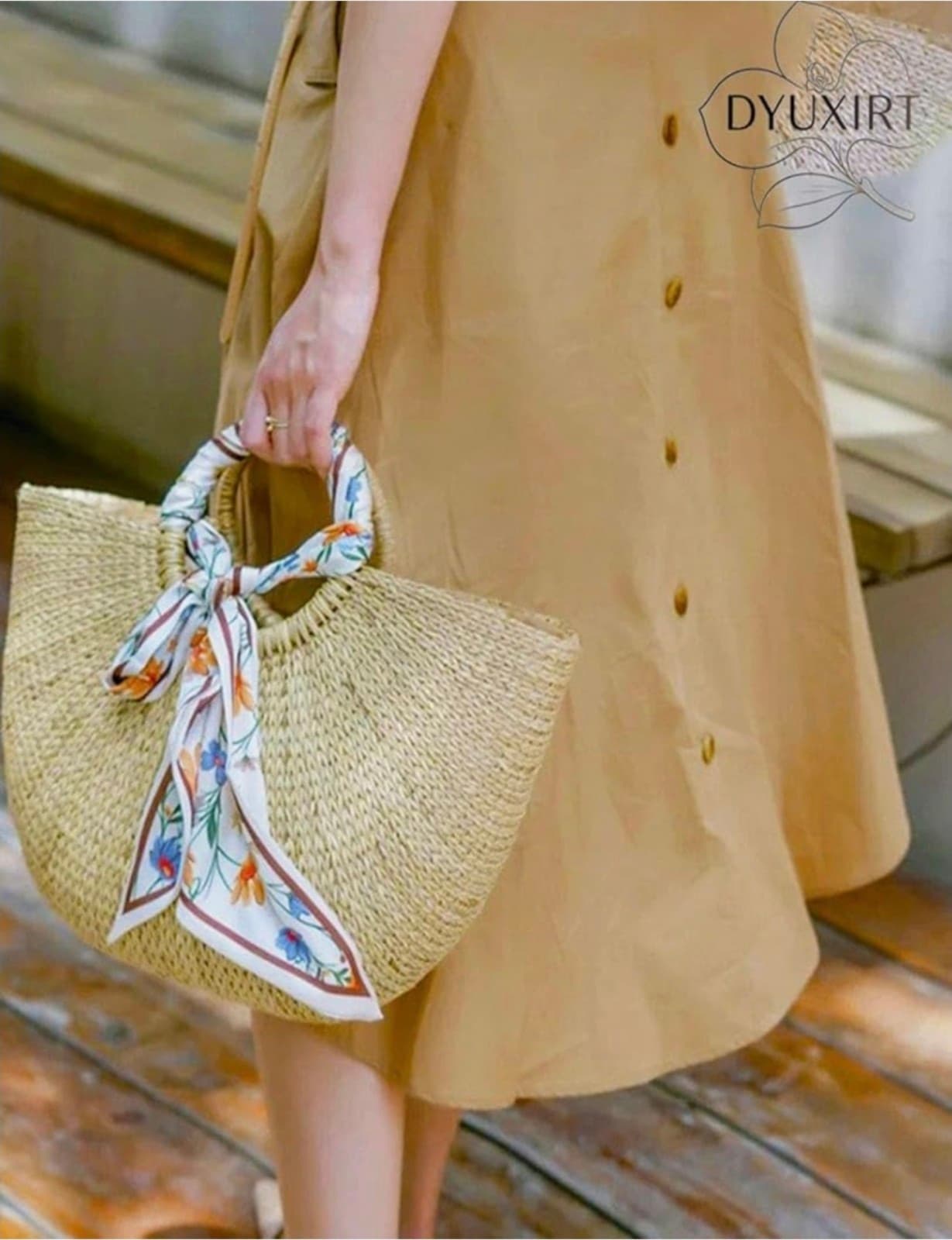 Floral Scarf Satin Hair Scarf Lightweight Silky Long Thin Women's Fashion - Thumbnail 5