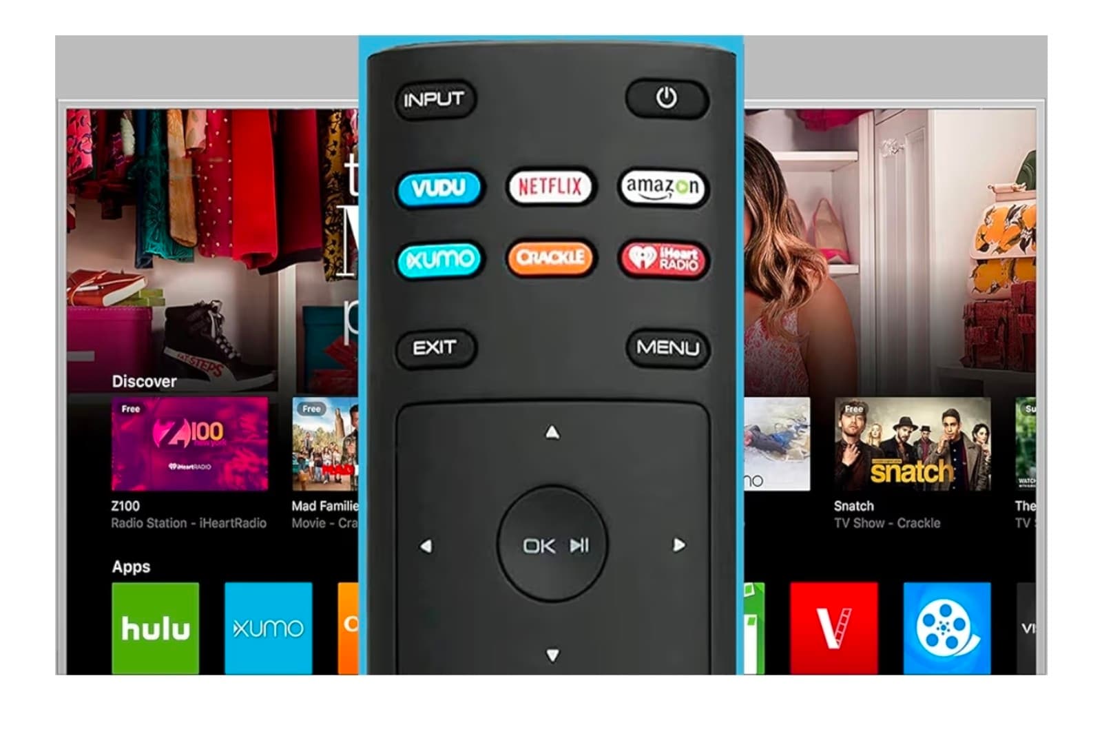 Vizio Universal XRT136 Remote Control Works for All Vizio Smart TV D24f-F1 D43f- - Thumbnail 3