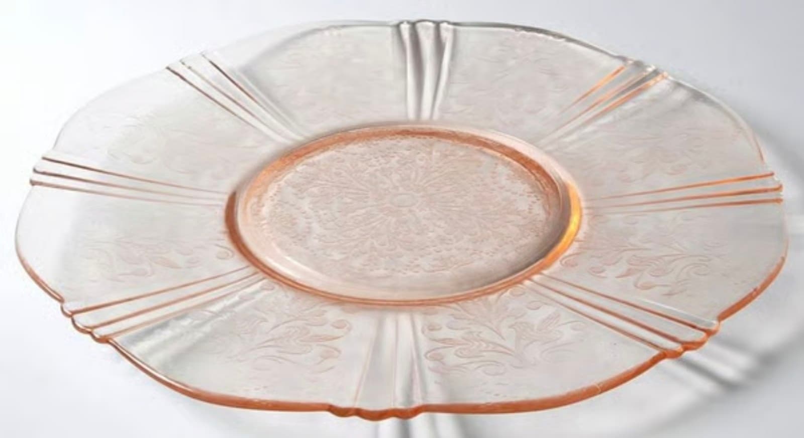 Macbeth-Evans American Sweetheart pink depression glass salver plate. - Image 1
